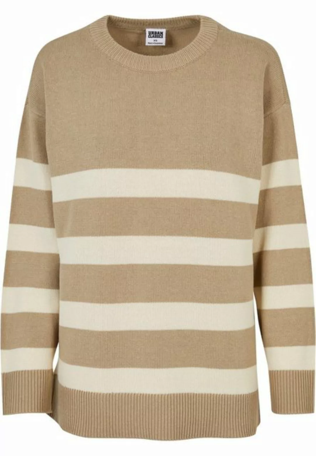 URBAN CLASSICS Strickpullover Damen Ladies Striped Knit Crew Sweater (1-tlg günstig online kaufen