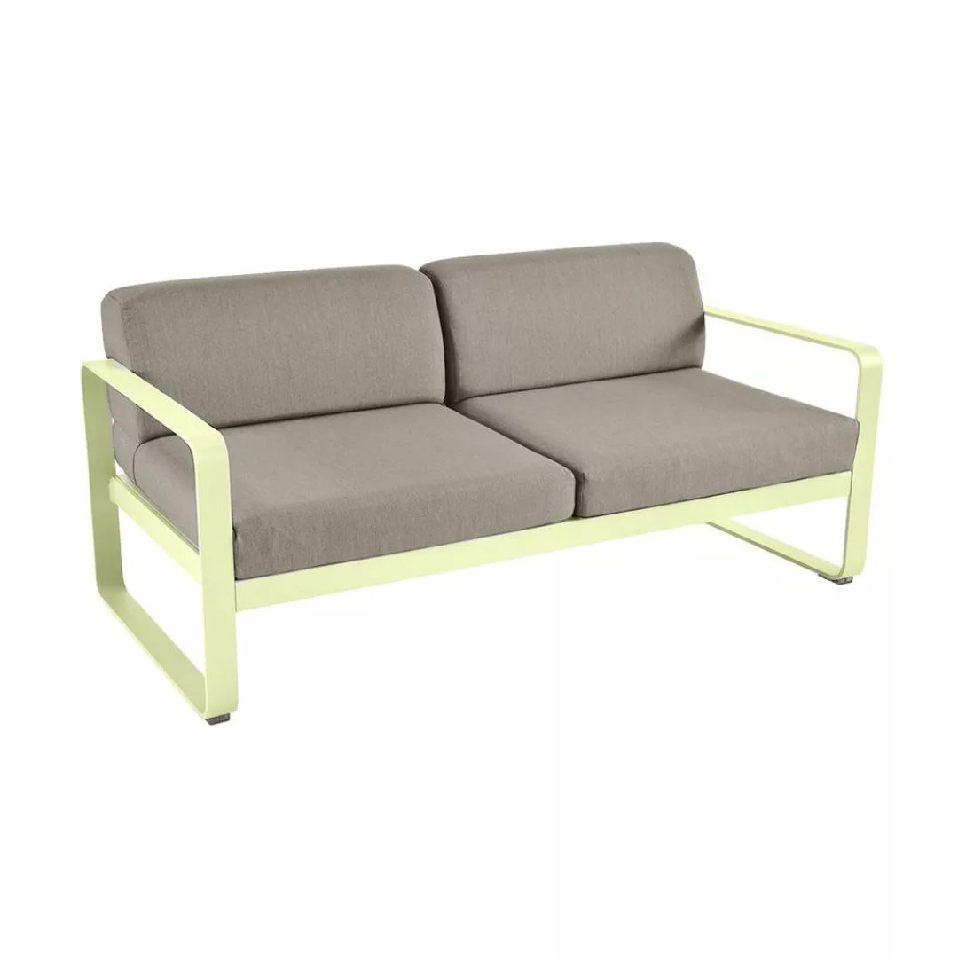 Bellevie Lounge-Sofa 2-Sitzer A6 Zitronensorbet B8 Taupegrau günstig online kaufen