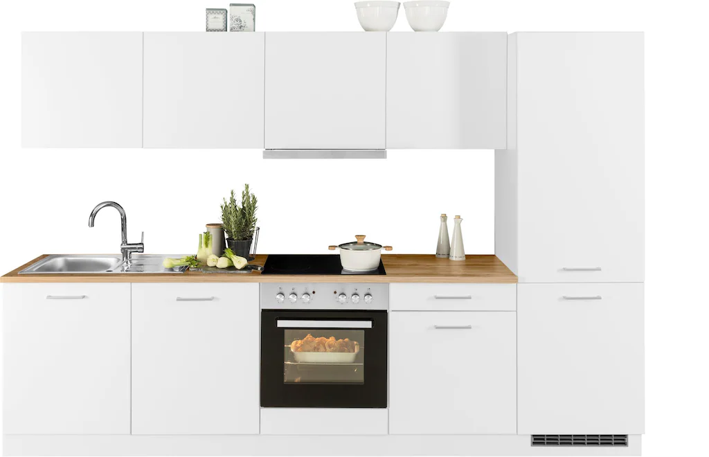 HELD MÖBEL Küchenzeile "Kehl", mit E-Geräten, 300cm, inkl. Kühl/Gefrierkomb günstig online kaufen