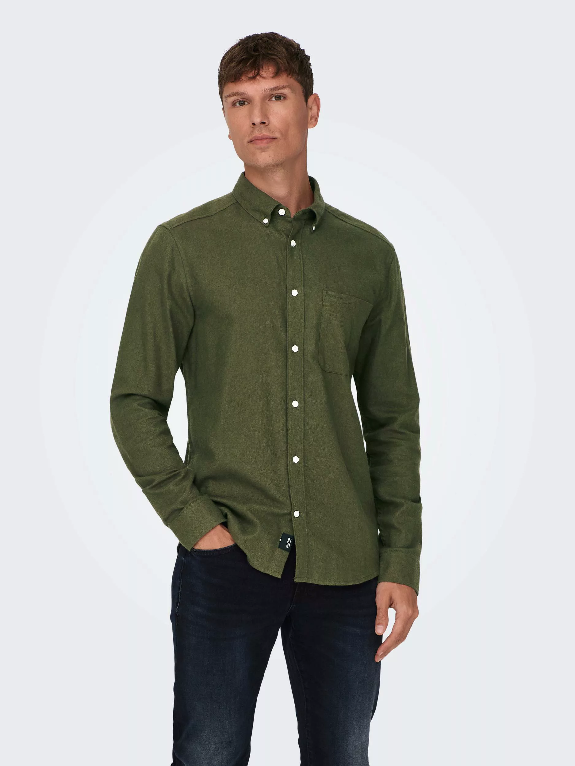 ONLY & SONS Langarmhemd ONSGUDMUND SLIM 1-PKT SOLID SHIRT NOOS günstig online kaufen