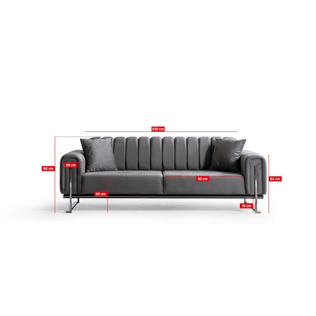 Özberk Sofa Paris Premium, Spar-Set 7 Teile, Wohnlandschaft Sofa Couch Garn günstig online kaufen