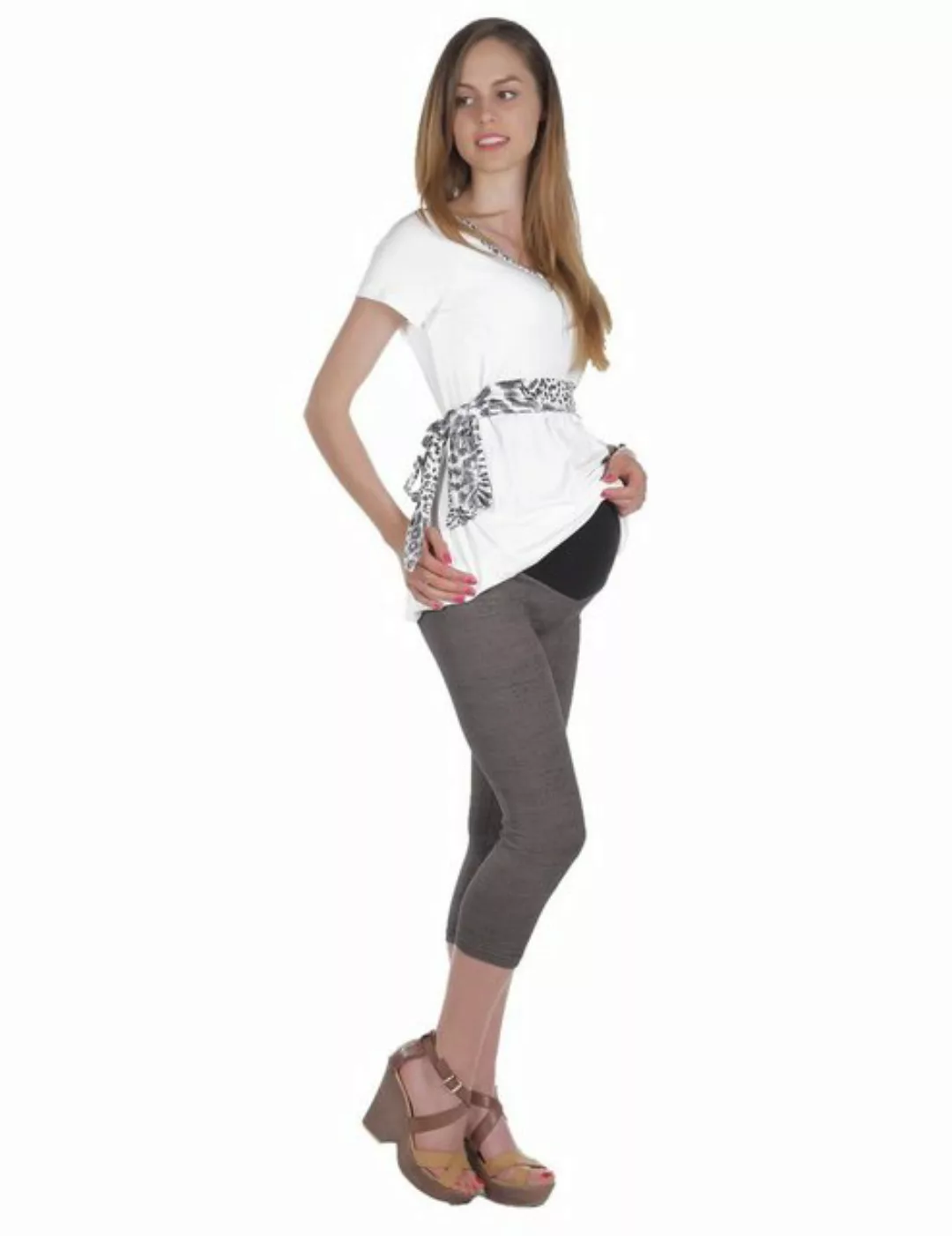 F&K-Mode Umstandsleggings Umstand Hose lang Muster Leggings gekämmte Baumwo günstig online kaufen