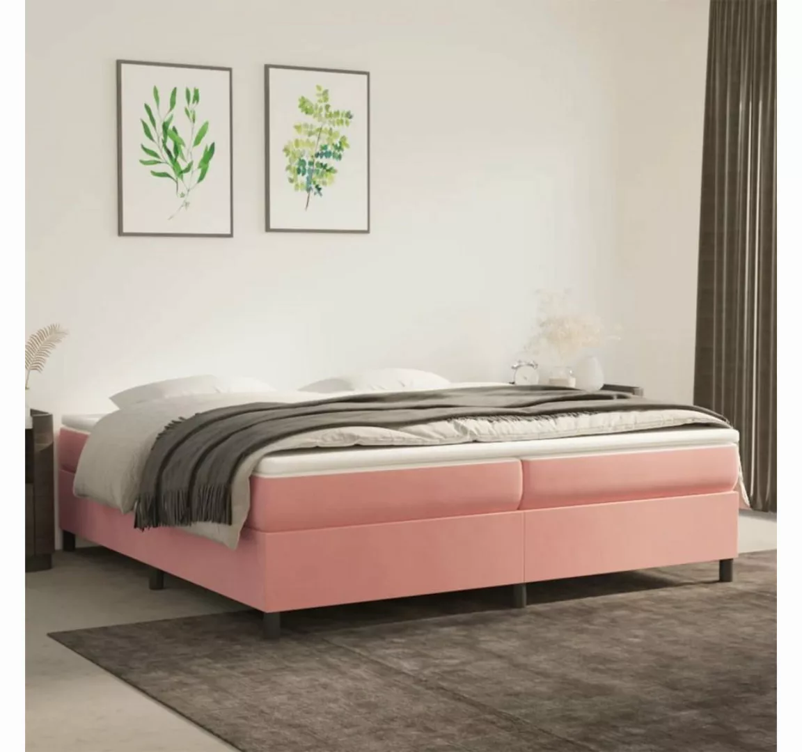 furnicato Bett Bettgestell Rosa 200x200 cm Samt günstig online kaufen