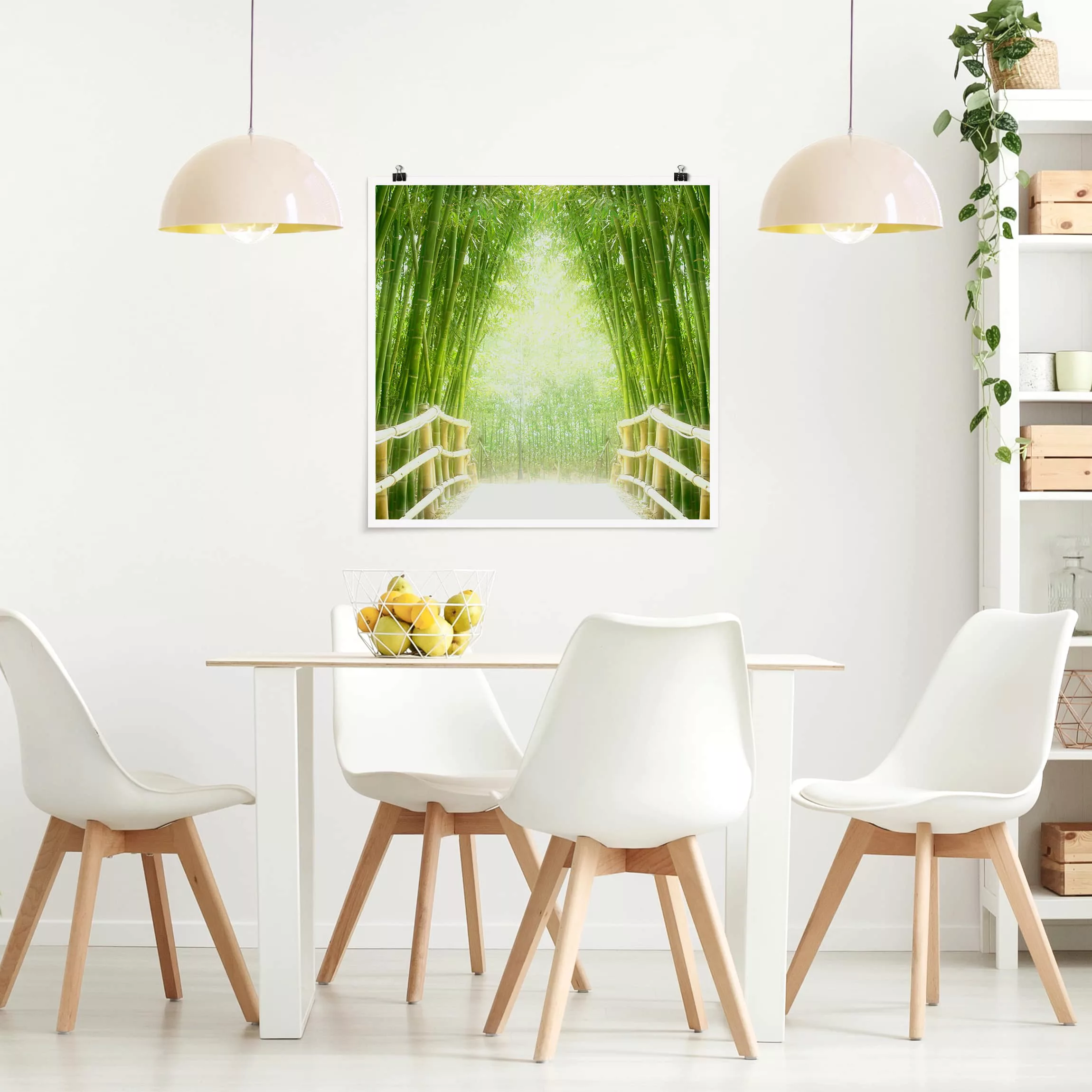 Poster Natur & Landschaft - Quadrat Bamboo Way günstig online kaufen