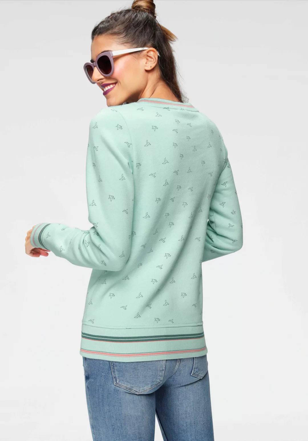 Ocean Sportswear Sweatshirt mit Lederimitatbadge günstig online kaufen