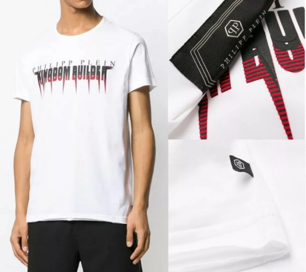 PHILIPP PLEIN T-Shirt Philipp Plein Platinium Cut Statement Logo Shirt Roun günstig online kaufen