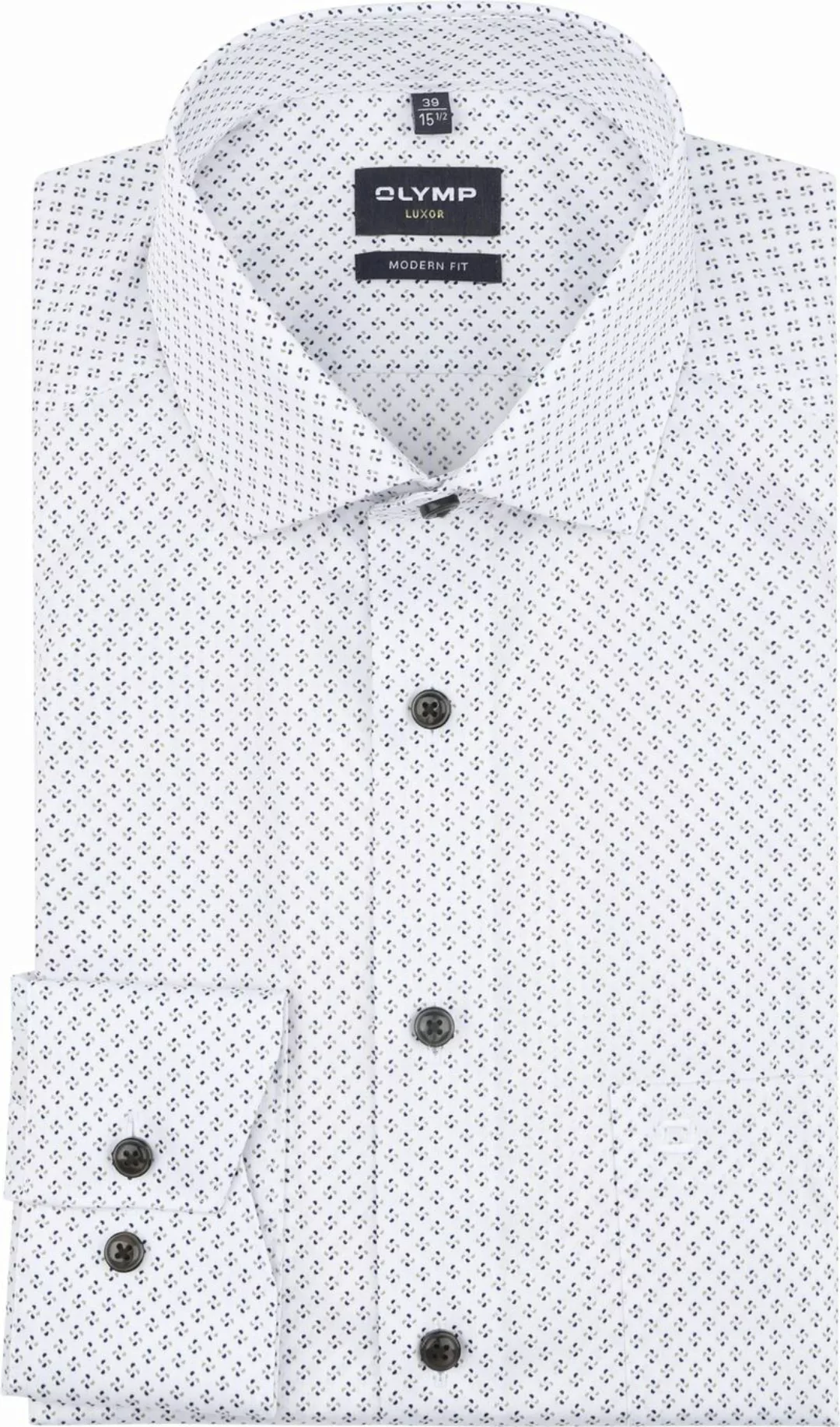 OLYMP Luxor Hemd Druck Weiß - Größe 41 günstig online kaufen