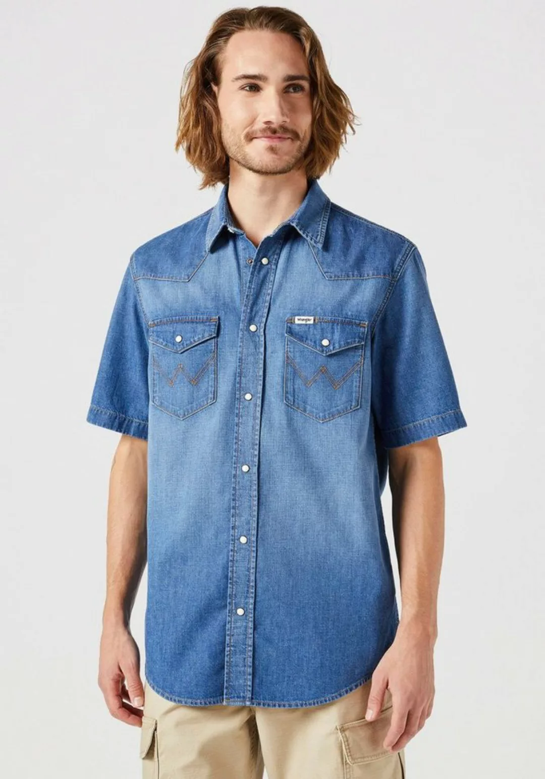 Wrangler Jeanshemd kurzarm mit Westernpasse günstig online kaufen