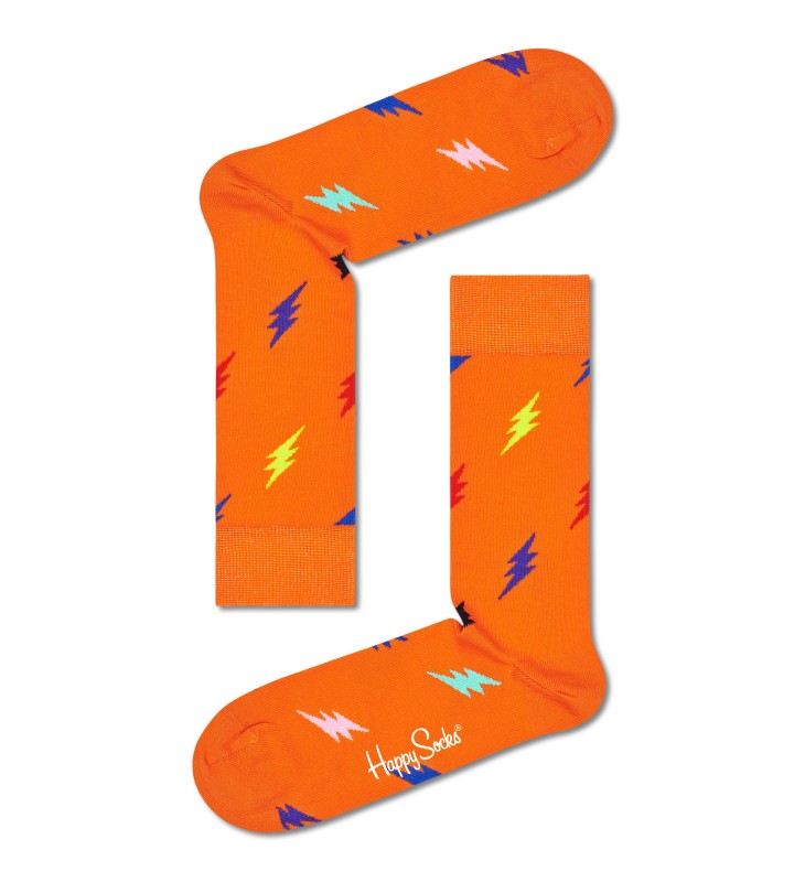 Happy Socks Socken "Lightning" Orange mit Blitzen günstig online kaufen