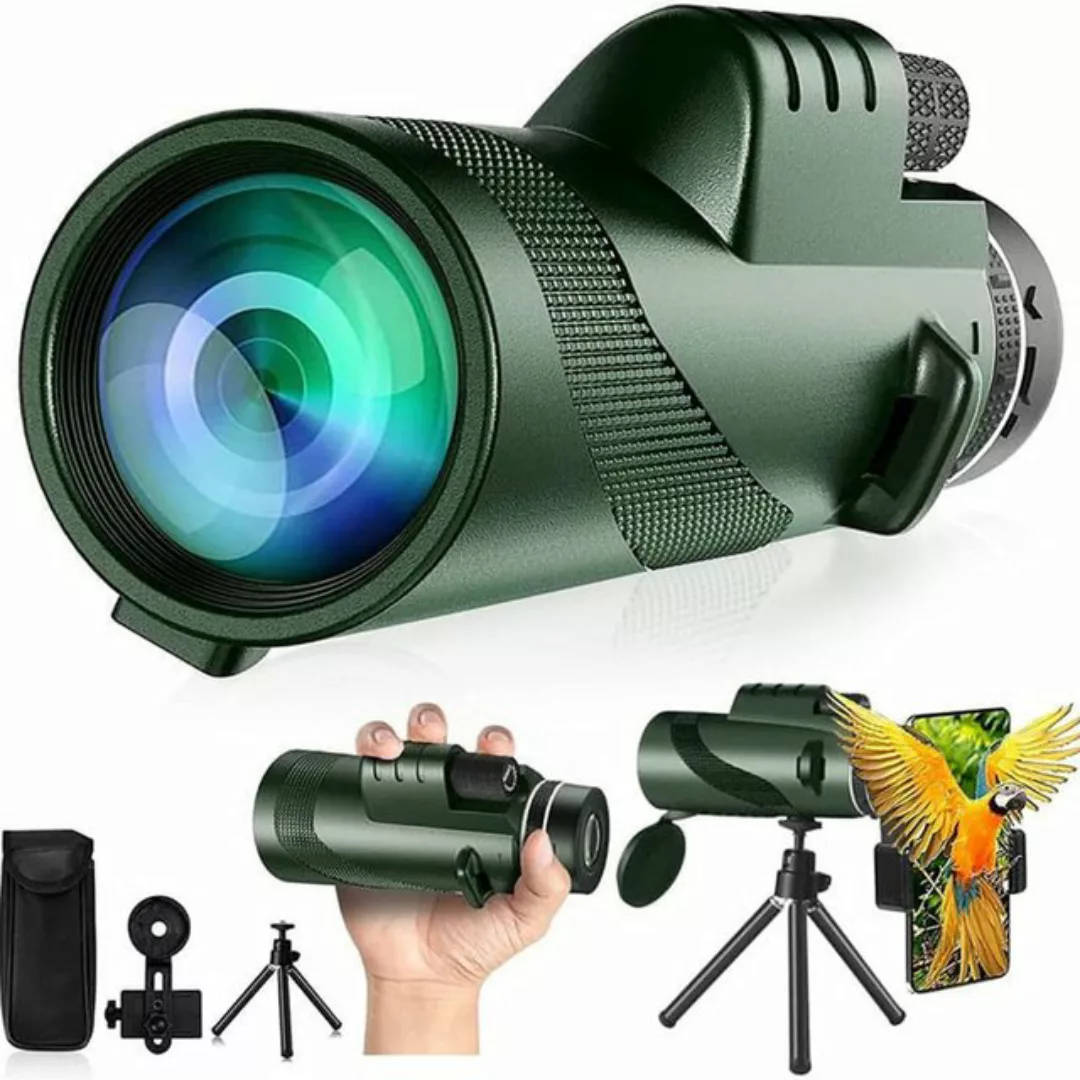 Coonoor Monokular,HD-Teleskop,mit Stativ + Handy-Clip,10x42 Fernrohr Ferngl günstig online kaufen