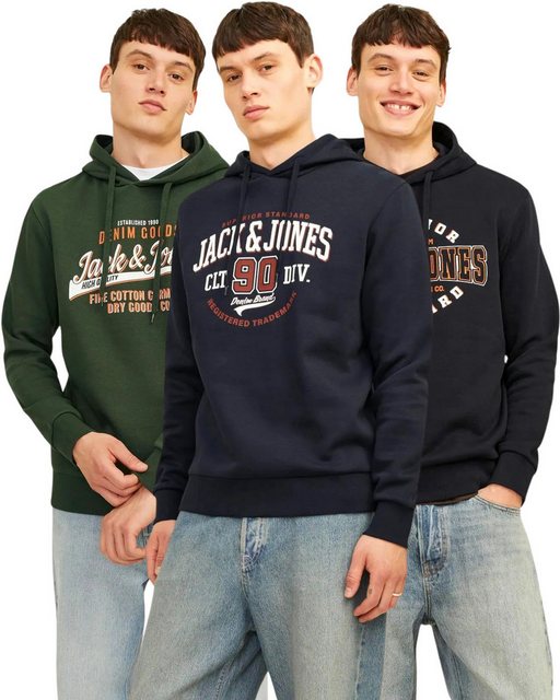 Jack & Jones Kapuzensweatshirt modische Hoodies mit Logoprint (Spar-Set, 3e günstig online kaufen