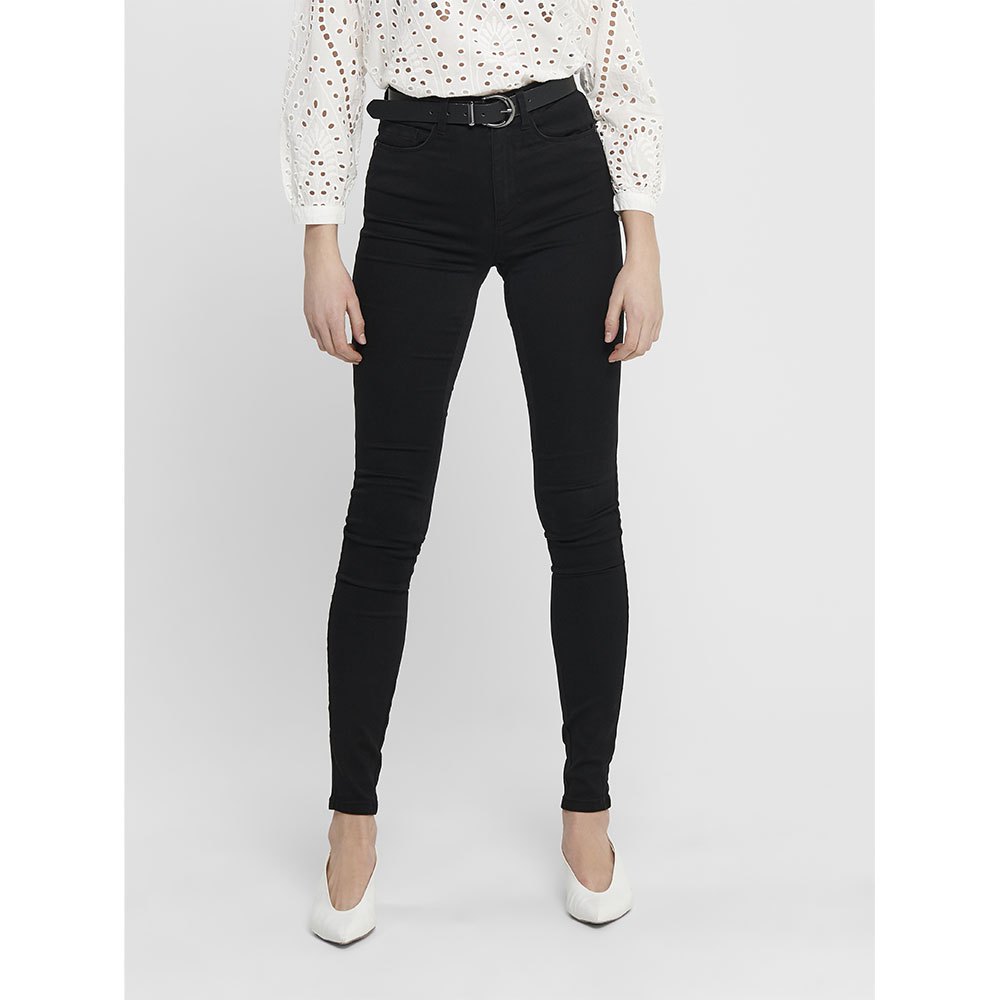 Only – Royal Tall – Schwarze Skinny-Jeans mit hohem Bund günstig online kaufen