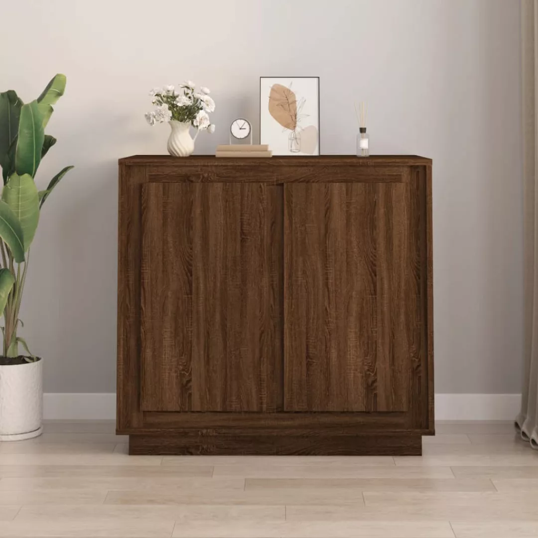 Vidaxl Sideboard Braun Eichen-optik 80x34x75 Cm Holzwerkstoff günstig online kaufen