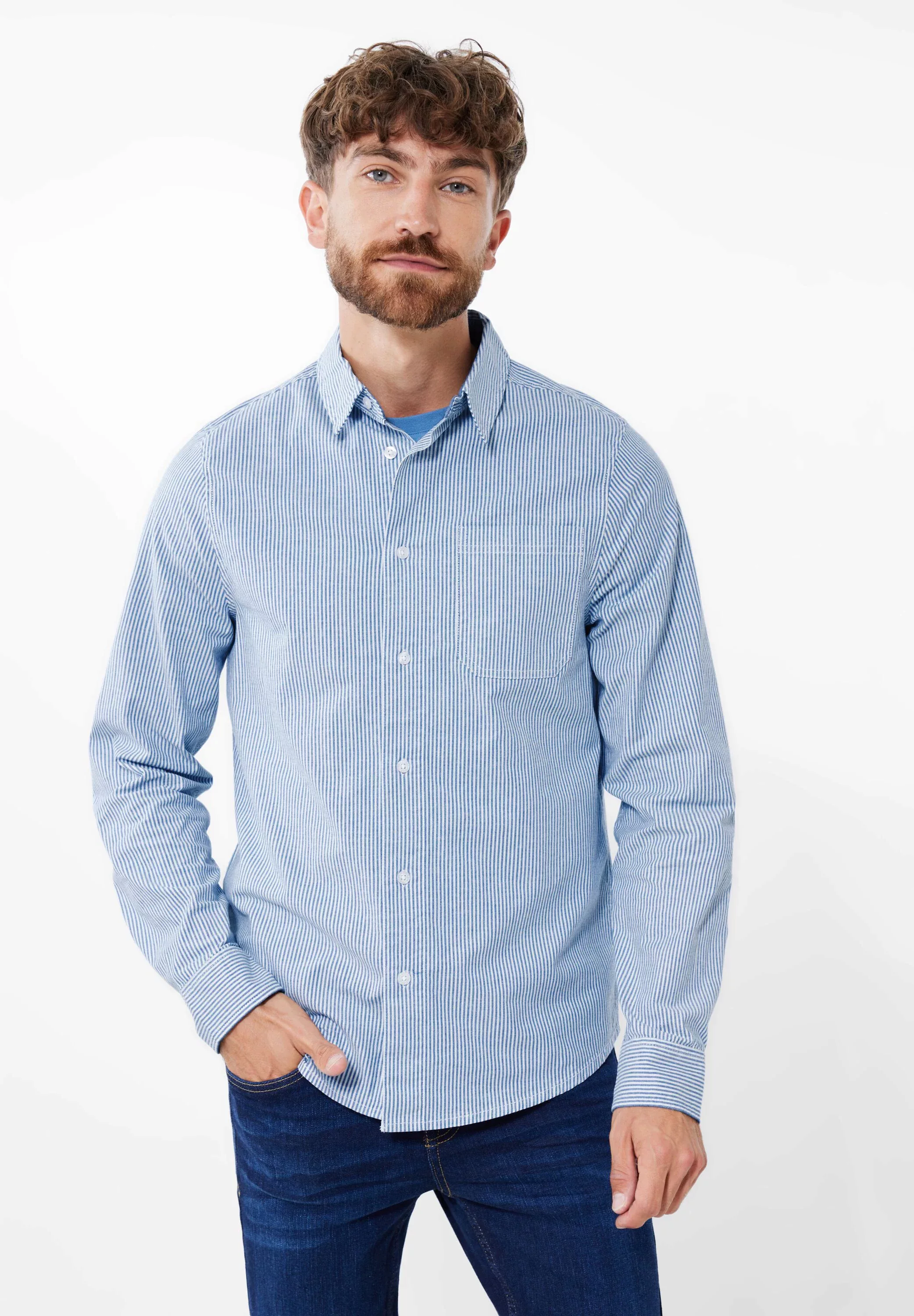 STREET ONE MEN Streifenhemd, im Basic-Style günstig online kaufen