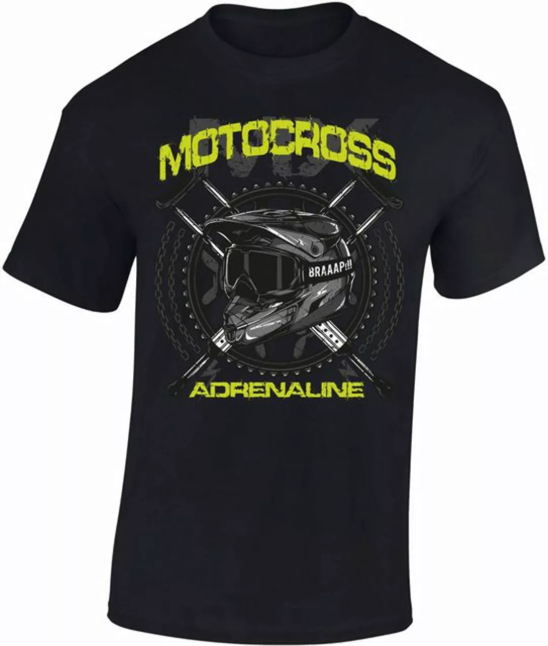 Baddery Print-Shirt Biker T-Shirt: "MX Motocross Adrenaline" - Geschenk für günstig online kaufen