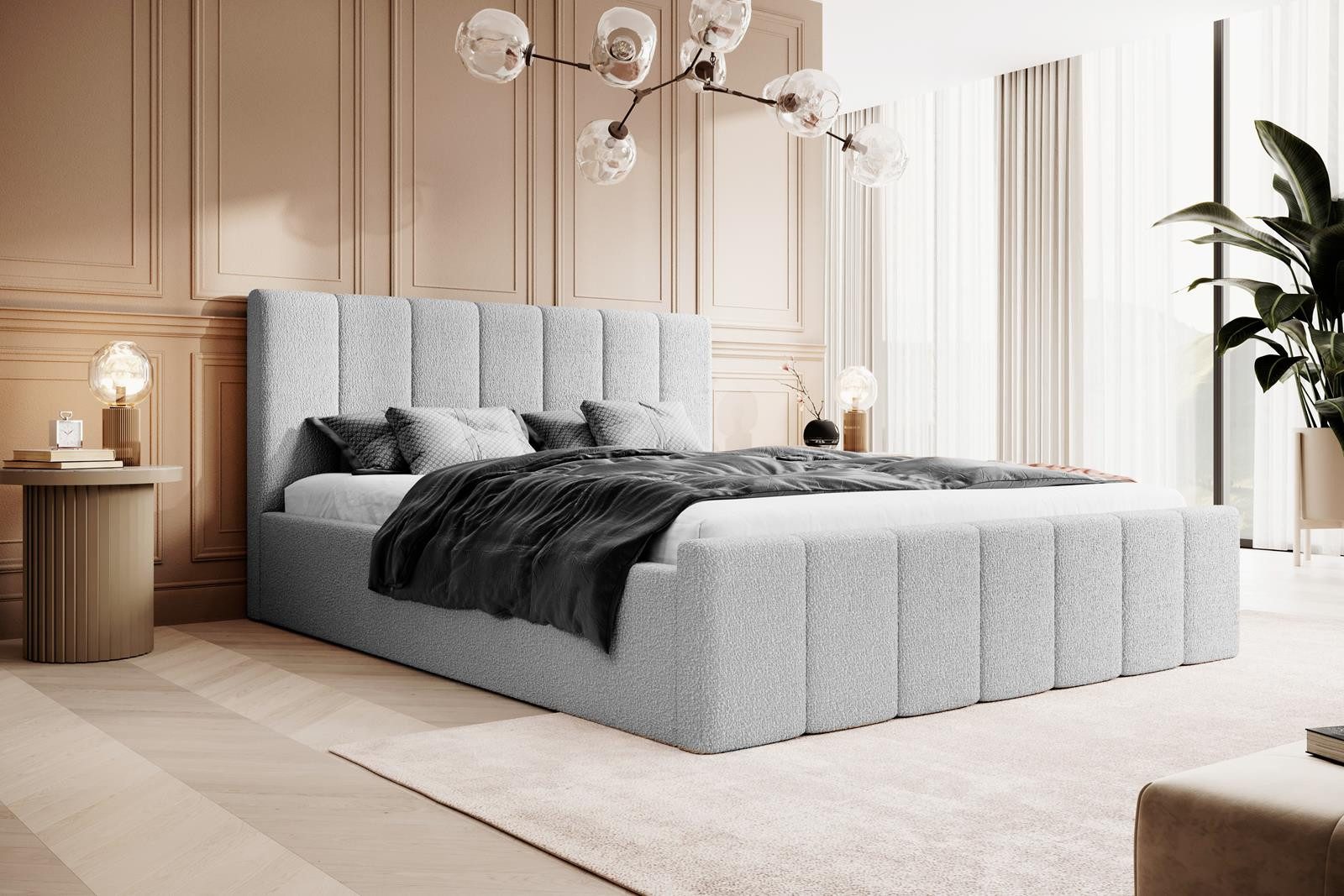 Compleo Polsterbett Boucle FLAV Stauraumbett, Doppelbett, günstig online kaufen