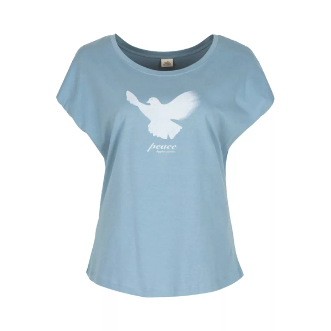 Peace - Damen - Loose Cut T-shirt Aus Tencel - Biobaumwolle Mix - Hellblau günstig online kaufen