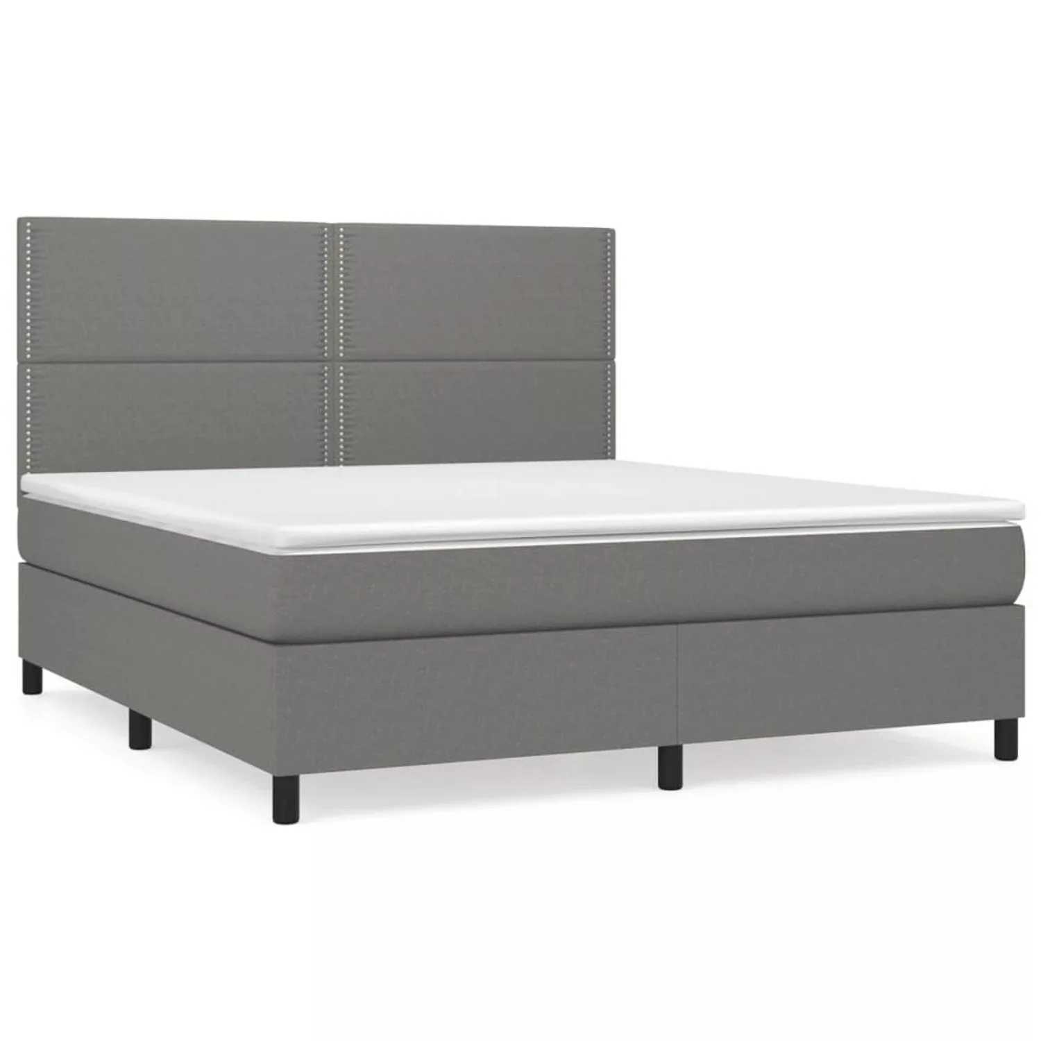 vidaXL Boxspringbett Boxspringbett mit Matratze Dunkelgrau 180x200 cm Stoff günstig online kaufen