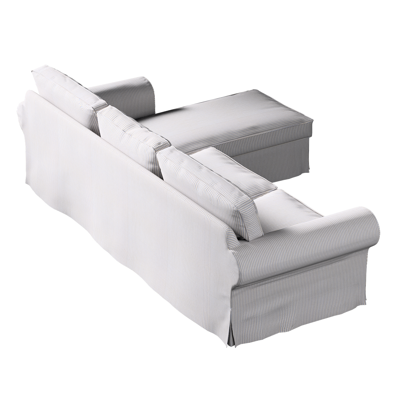 Bezug für Ektorp 2-Sitzer Sofa mit Recamiere, beige-blau, Ektorp 2-Sitzer S günstig online kaufen