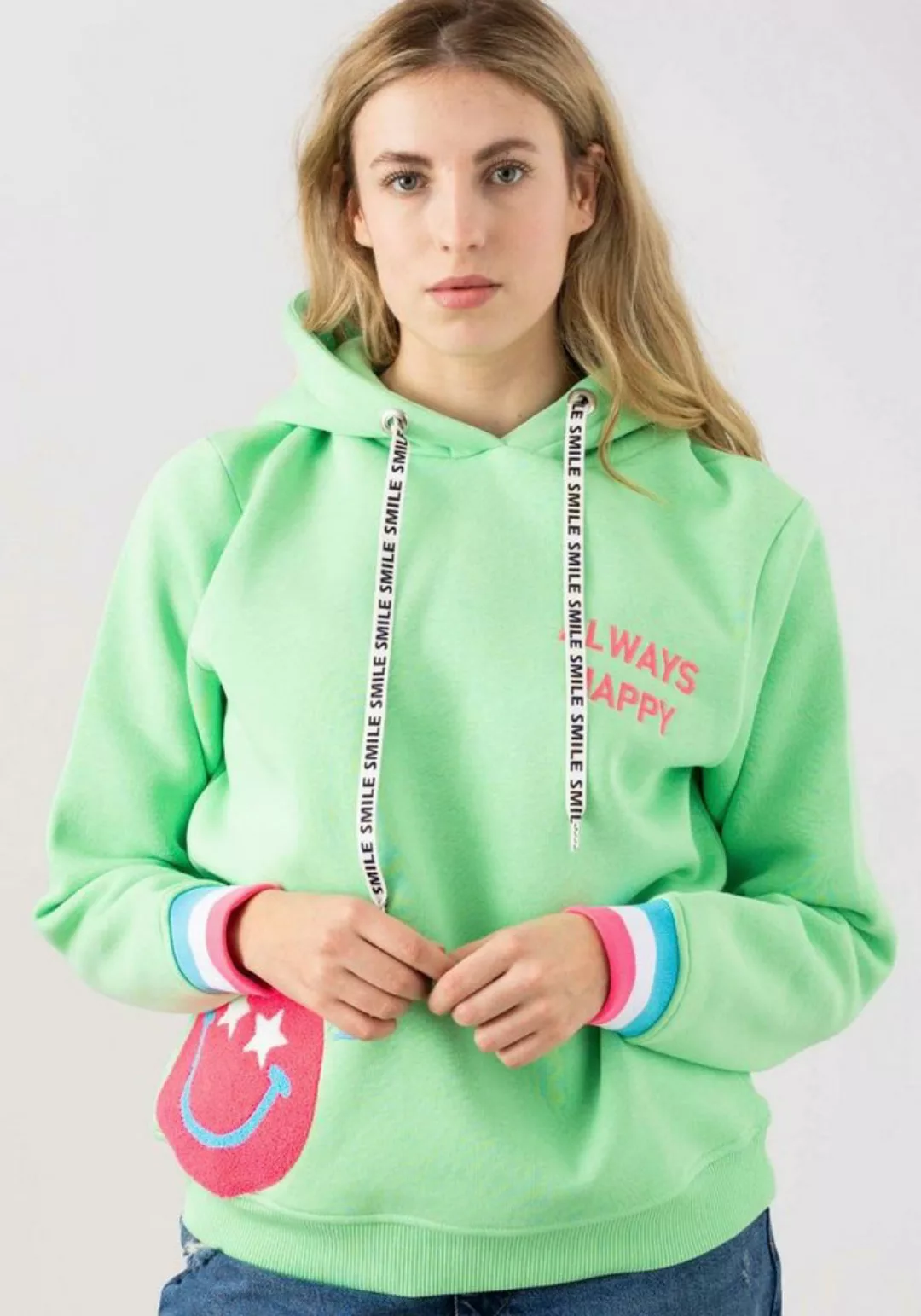 Zwillingsherz Hoodie Always Happy Hoodiebänder mit Aufdruck günstig online kaufen