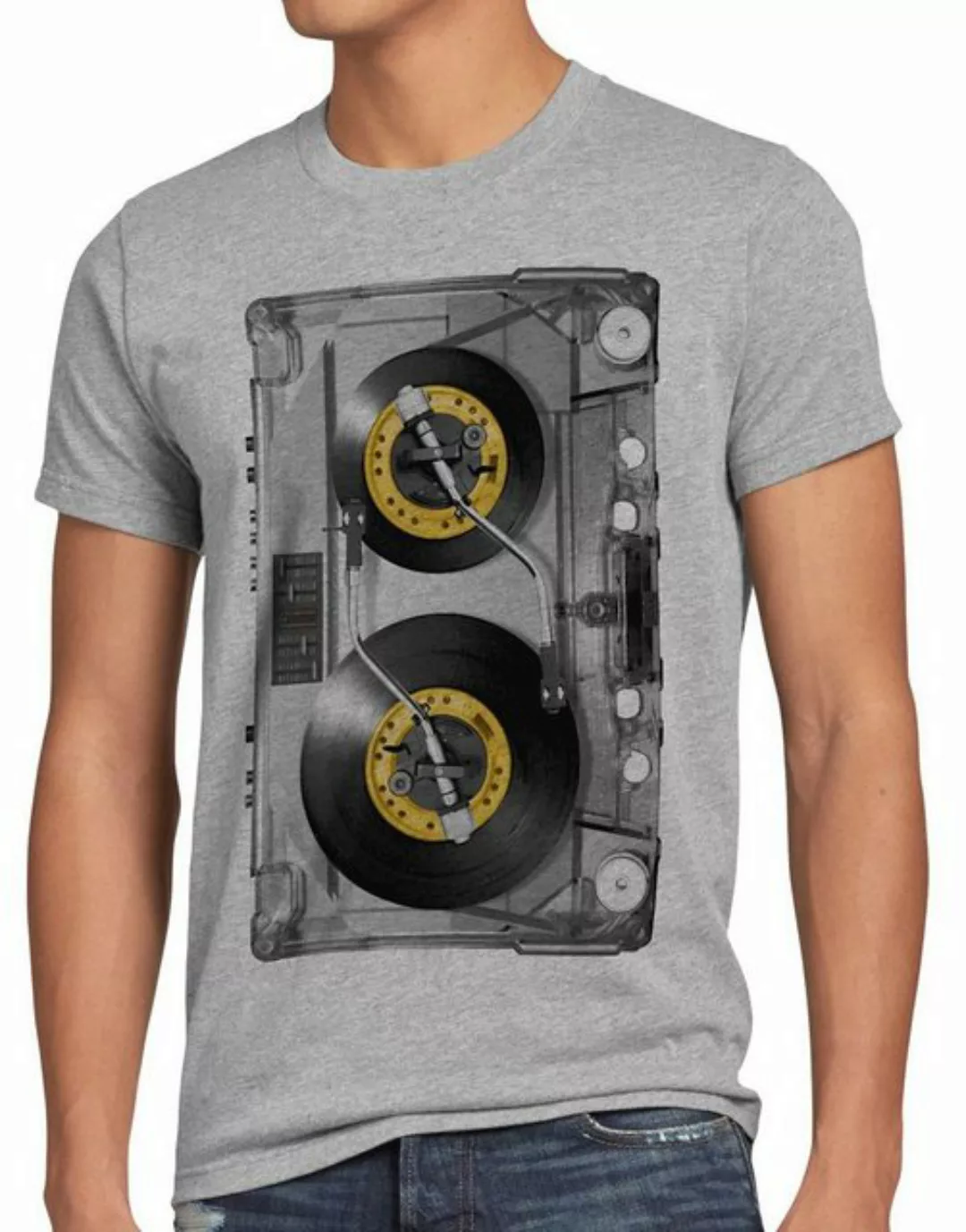 Print-Shirt Herren T-Shirt DJ Tape mc musik disco 80er 90er retro kassette günstig online kaufen