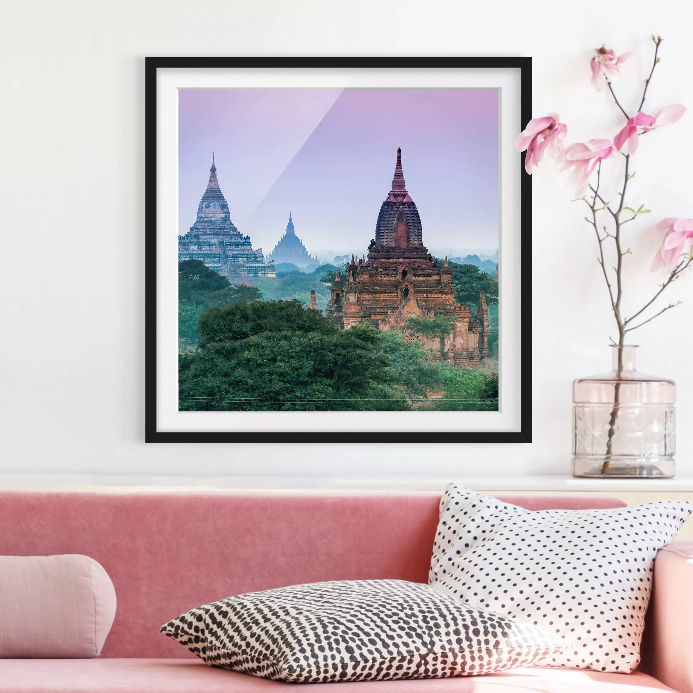 Bild mit Rahmen Sakralgebäude in Bagan günstig online kaufen