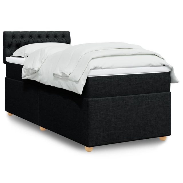 vidaXL Boxspringbett, Boxspringbett mit Matratze Schwarz 80x200 cm Stoff günstig online kaufen