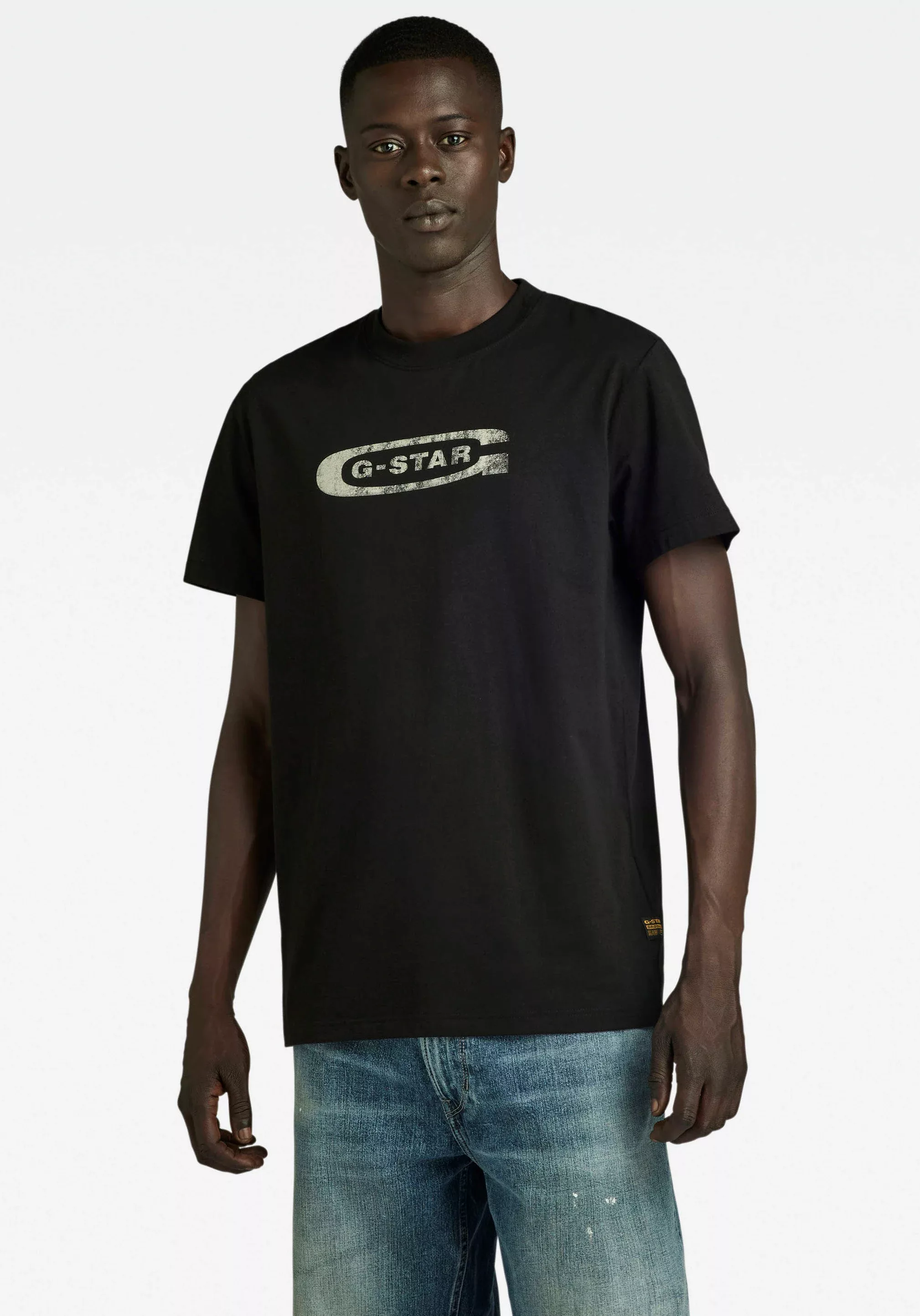 G-Star RAW T-Shirt Distressed old school logo günstig online kaufen
