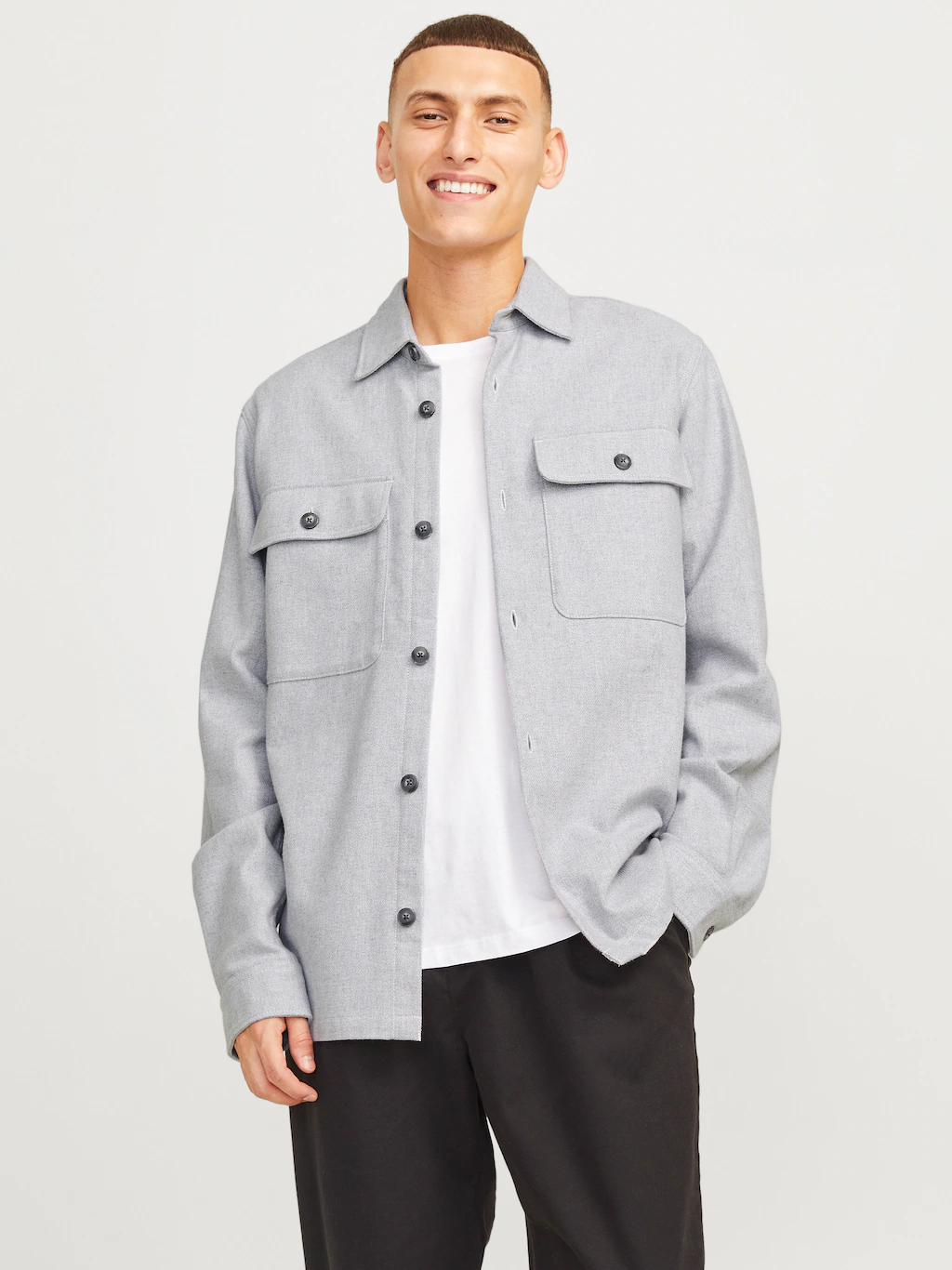 Jack & Jones Langarmhemd JPRRAYMOND MELANGE SOLID LS OVERSHIRT SN günstig online kaufen