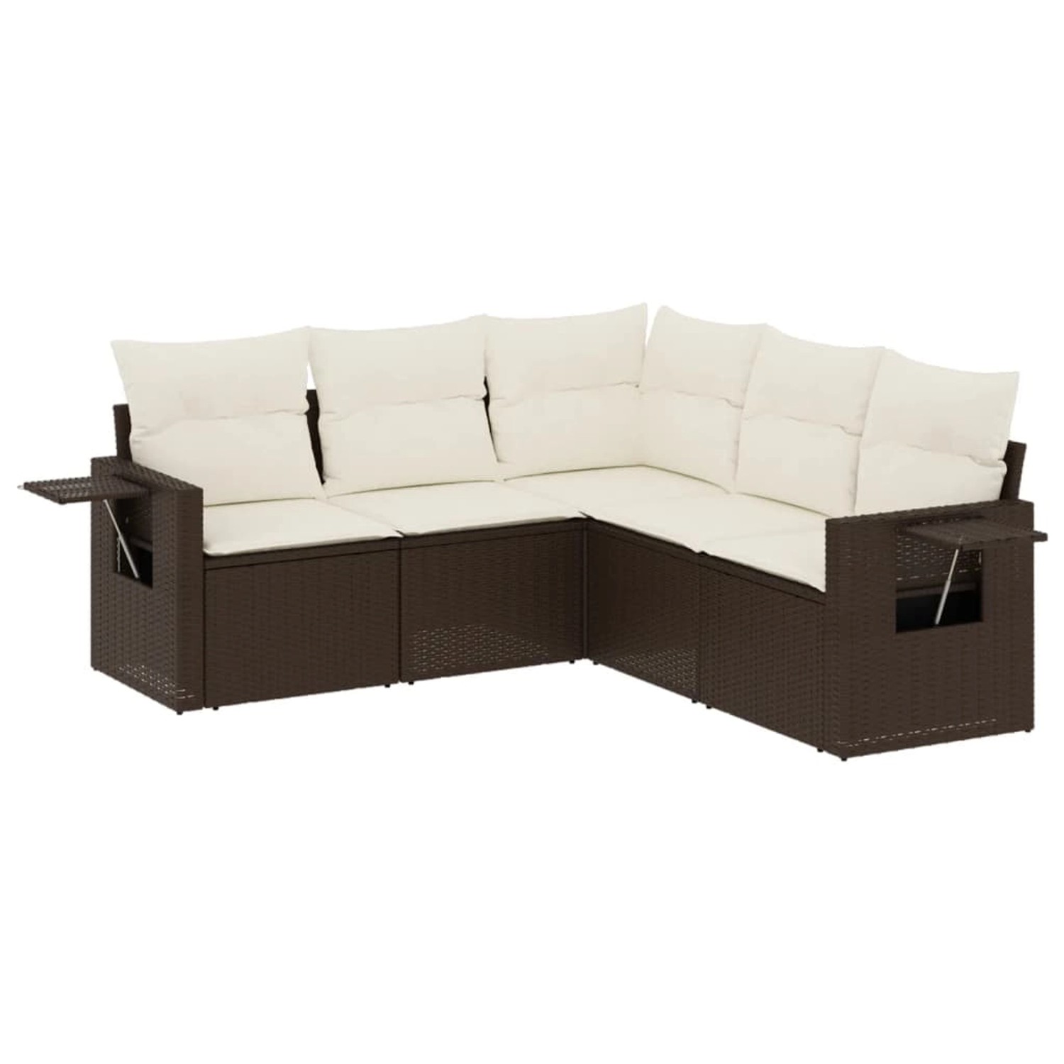 vidaXL 5-Tlg Garten-Sofagarnitur mit Kissen Braun Poly Rattan 3252490 günstig online kaufen