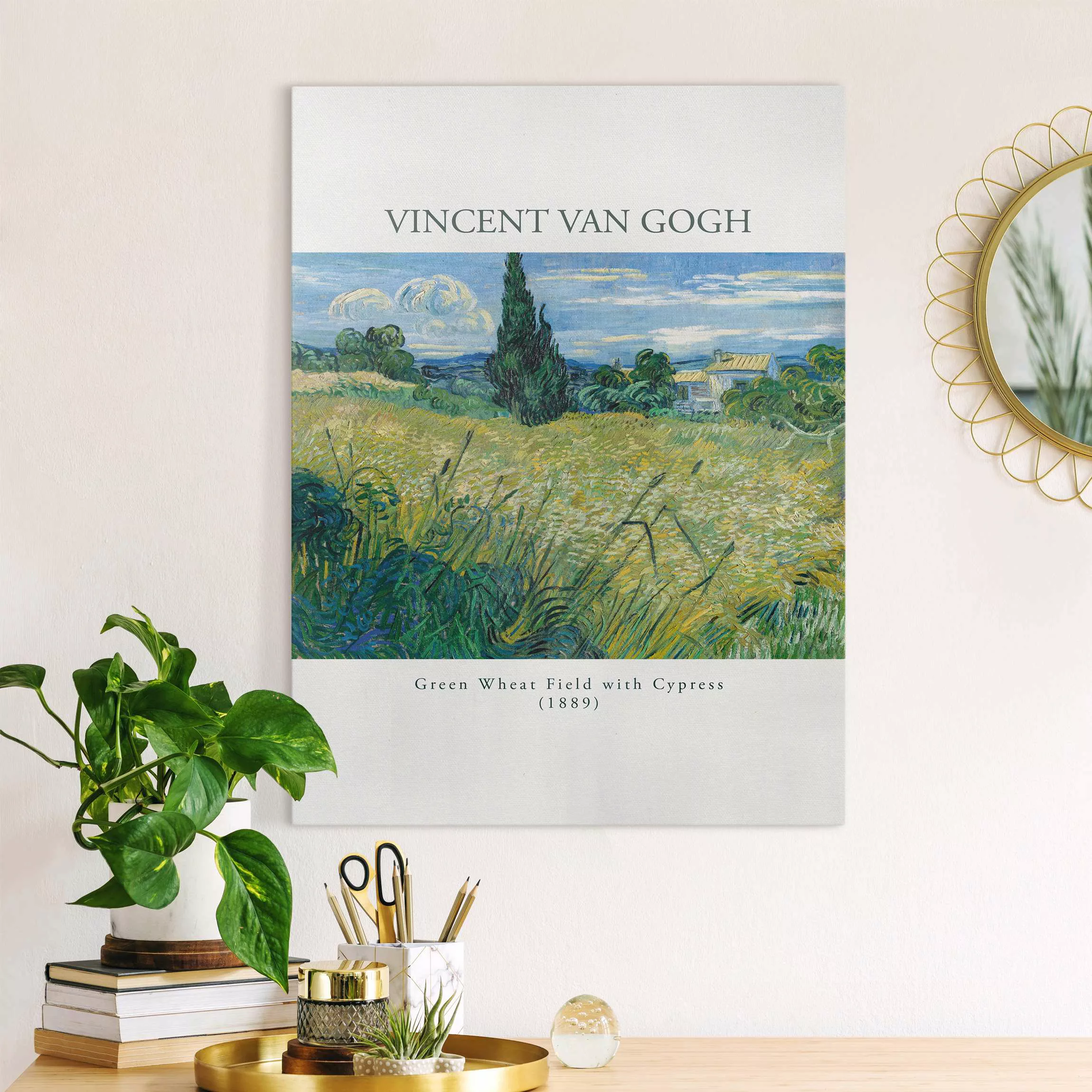 Leinwandbild Van Gogh - Grüne Weizenfelder mit Zypresse günstig online kaufen