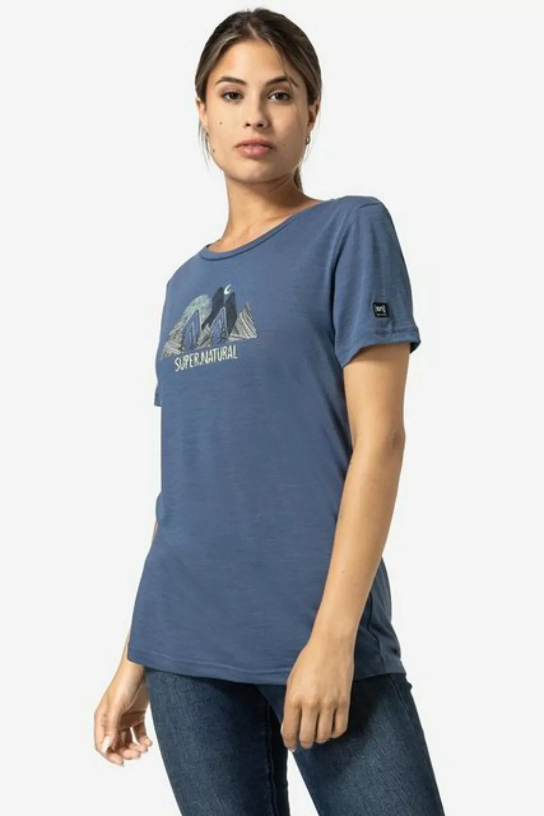 SUPER.NATURAL Print-Shirt Merino T-Shirt W TRIANGLE HILL TEE funktioneller günstig online kaufen