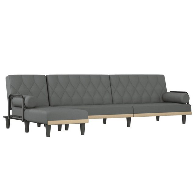 vidaXL Sofa Schlafsofa in L-Form Dunkelgrau 260x140x70 cm Stoff günstig online kaufen