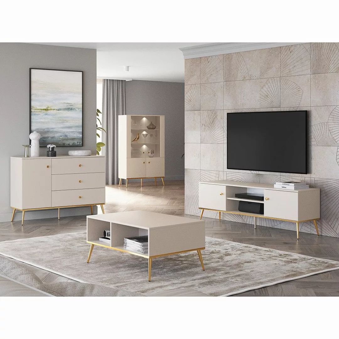 Lomadox Wohnzimmer-Set STRUGA-131, (Mega-Spar-Set, 4-St., TV-Board günstig online kaufen