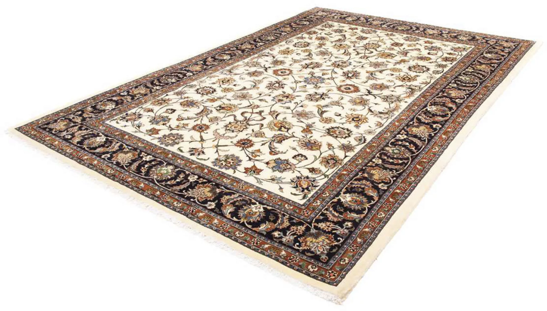 morgenland Wollteppich »Kaschmar Blumenmuster Beige 281 x 204 cm«, rechteck günstig online kaufen