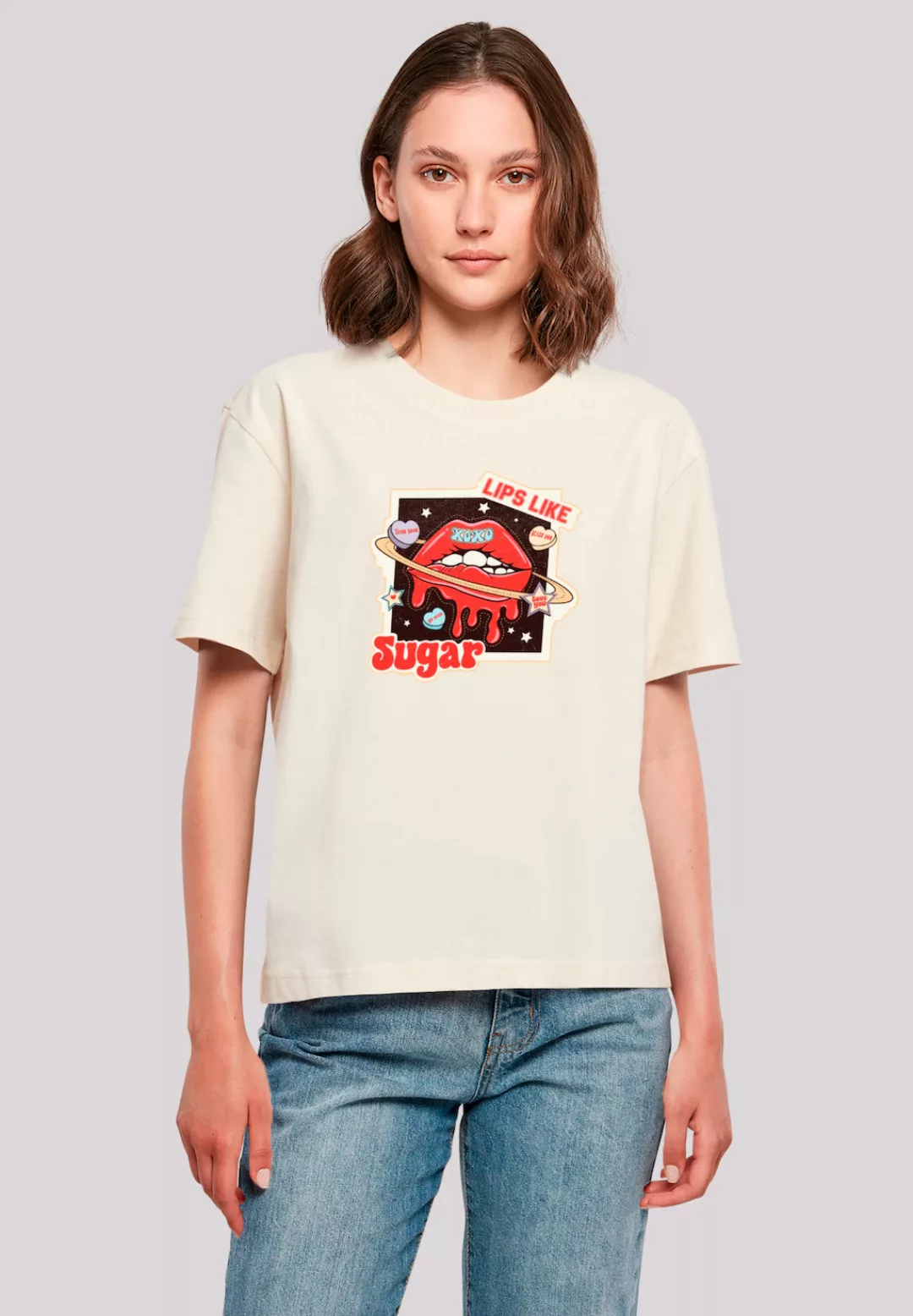 F4NT4STIC T-Shirt "Lips like sugar retro fashion Valentinstag", Premium Qua günstig online kaufen