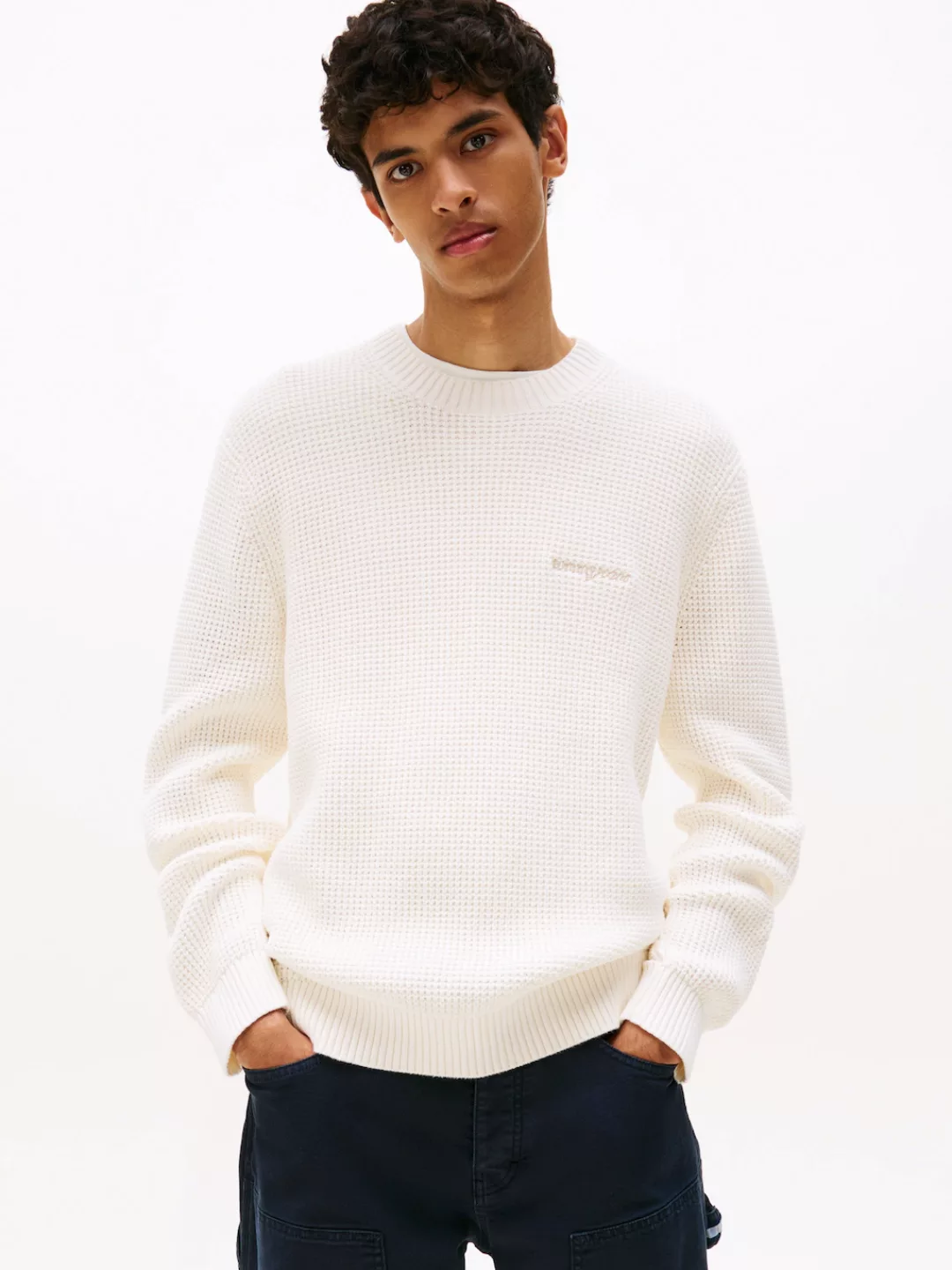 Tommy Jeans Strickpullover "TJM SCRIPT CHUNKY", Regular Fit, Rundhals günstig online kaufen