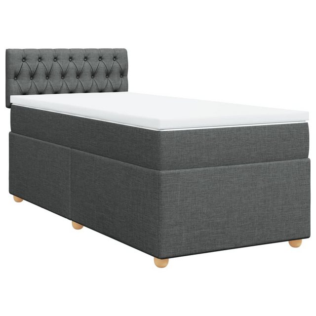 vidaXL Boxspringbett, Boxspringbett mit Matratze Dunkelgrau 90x190 cm Stoff günstig online kaufen