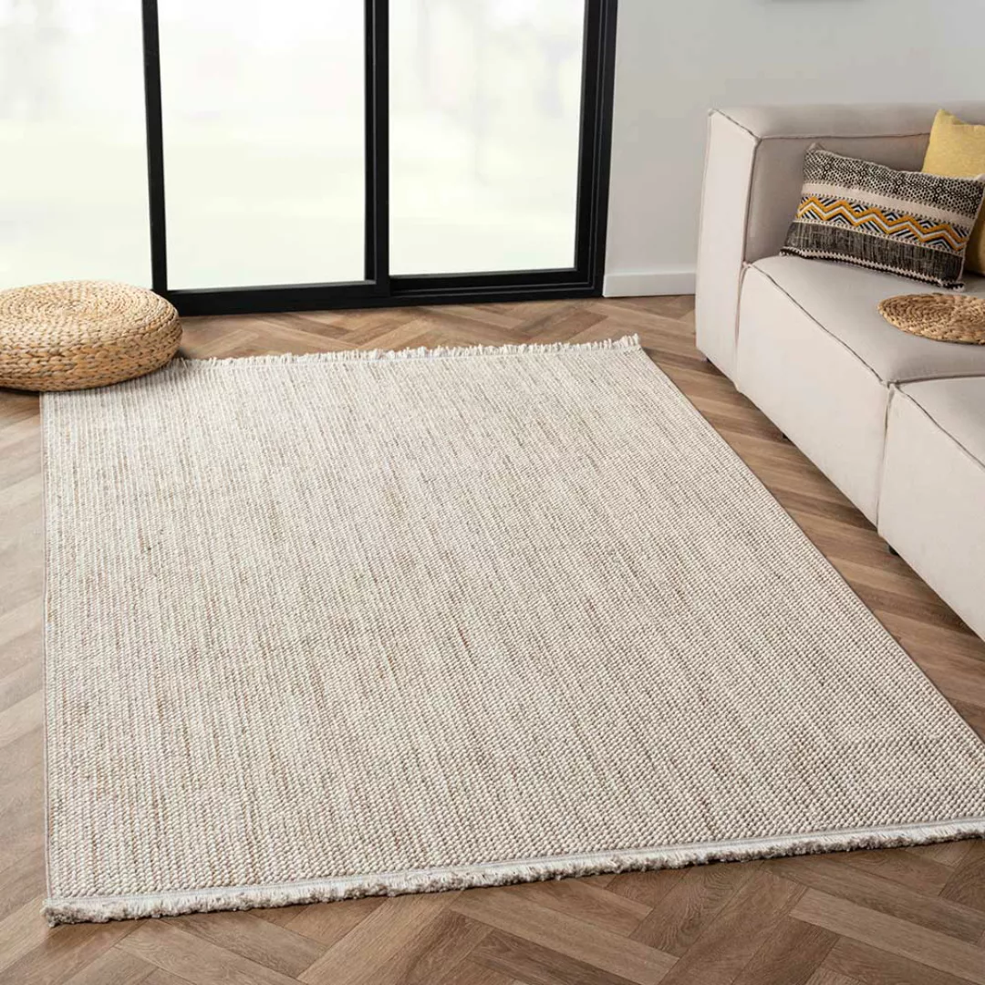 Teppiche in Sisaloptik in Weiß und Beige meliert 160x230 cm - 200x290 cm günstig online kaufen