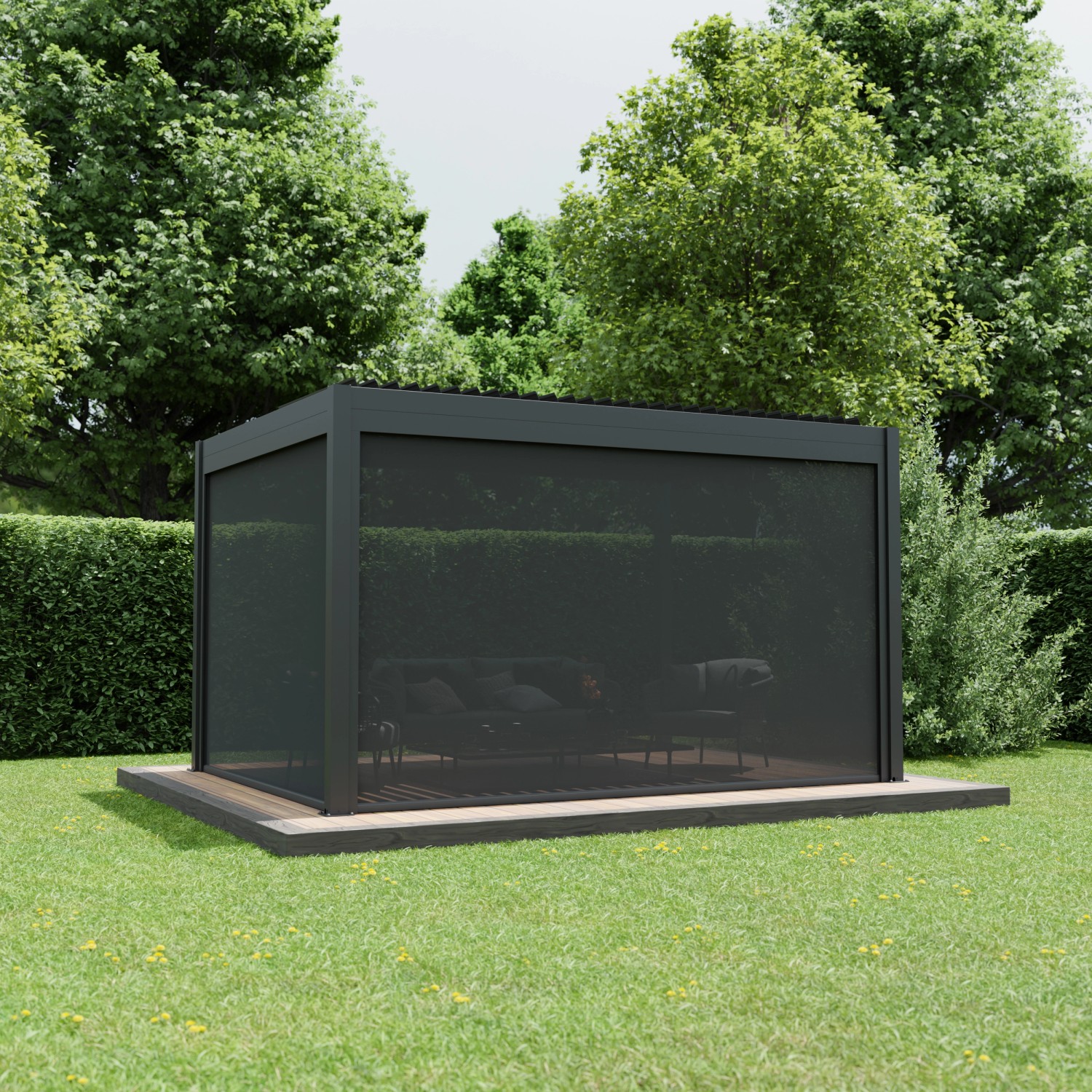 Ximax Seitenmarkise Aluminium Pergola Elektrisch 400 cm Dunkelgrau günstig online kaufen