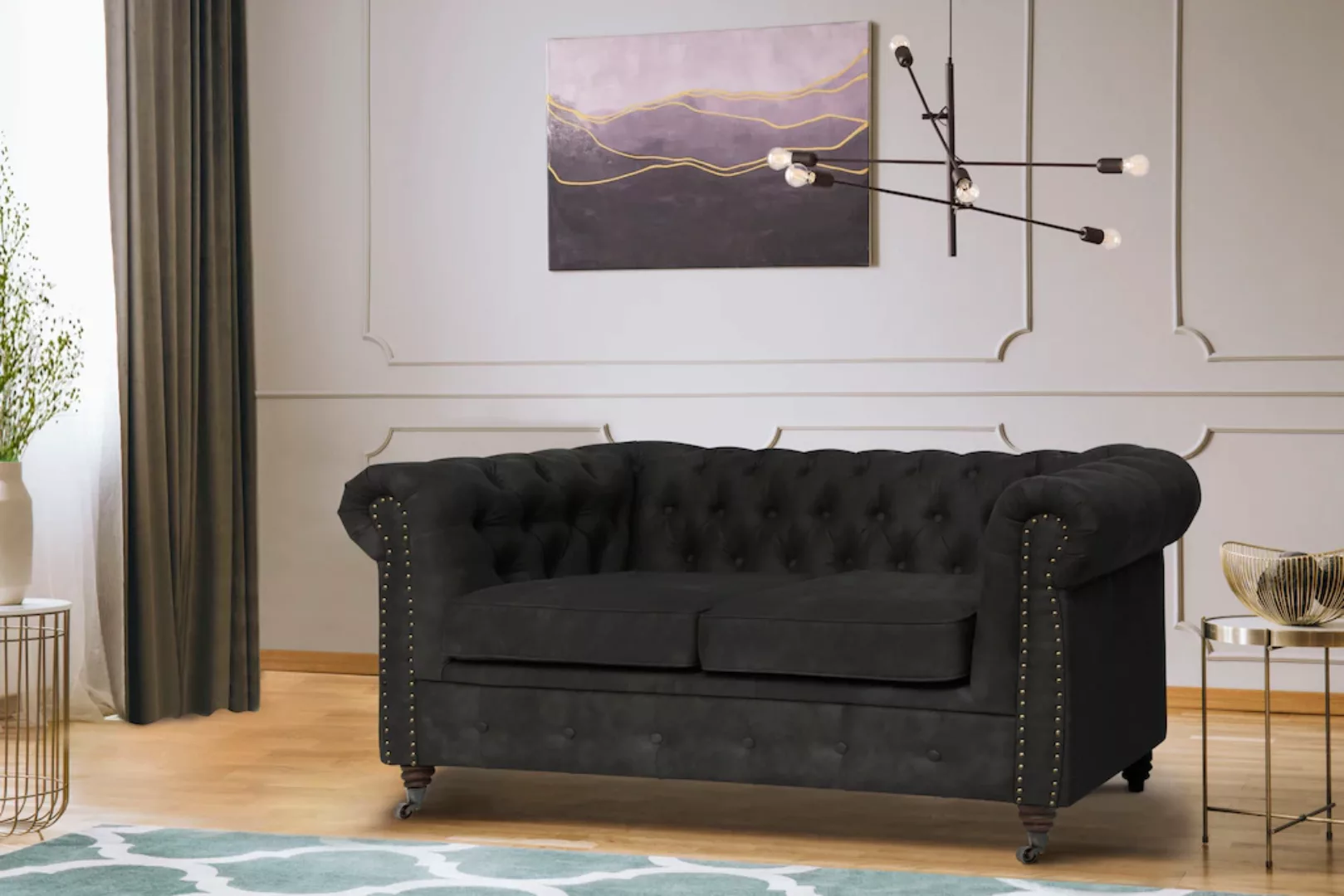 Home affaire Chesterfield-Sofa "Aarburg", aufwändige Knopfheftung und Ziern günstig online kaufen