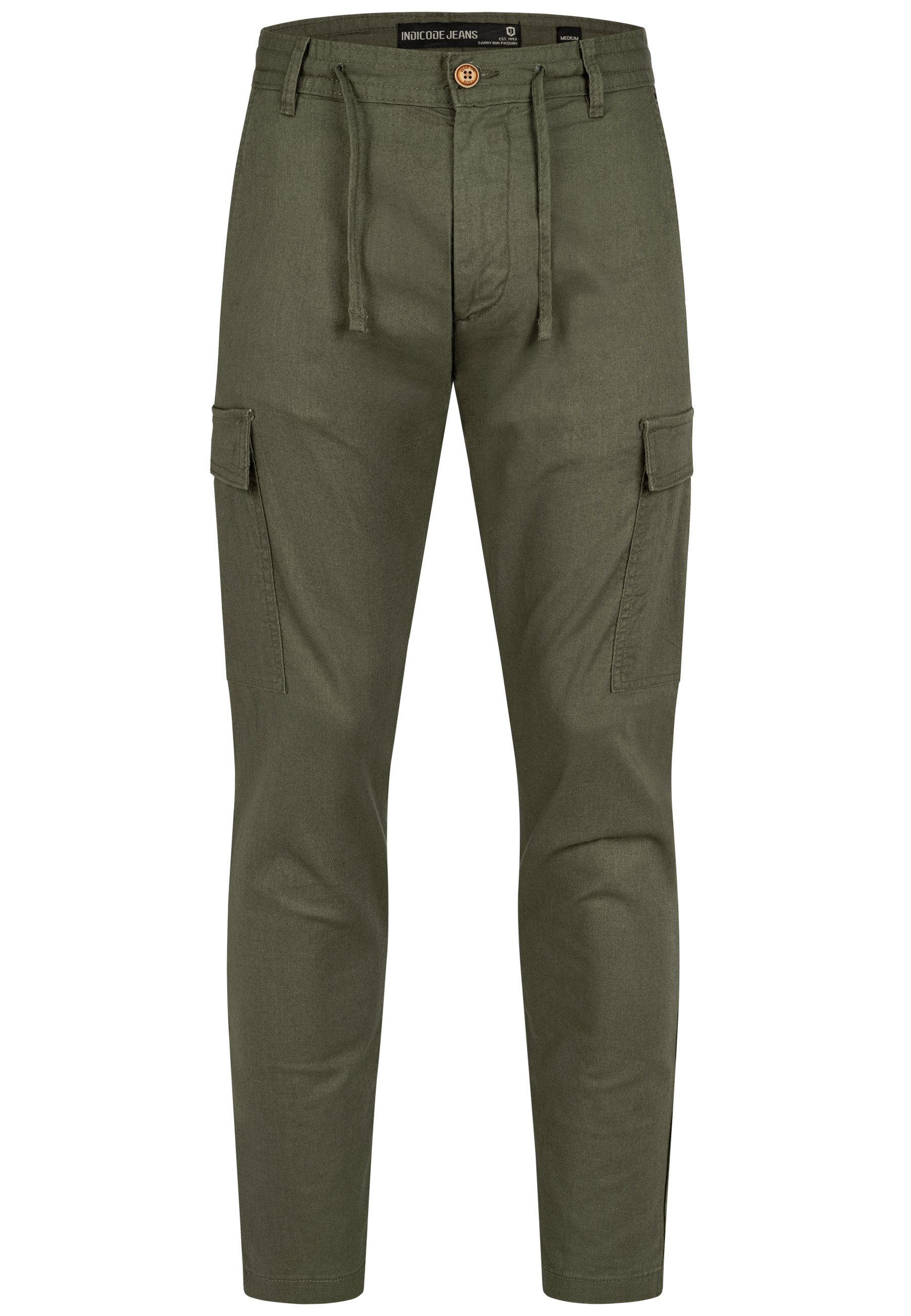 Indicode Leinenhose Leonardo mit aufgesetzten Taschen günstig online kaufen