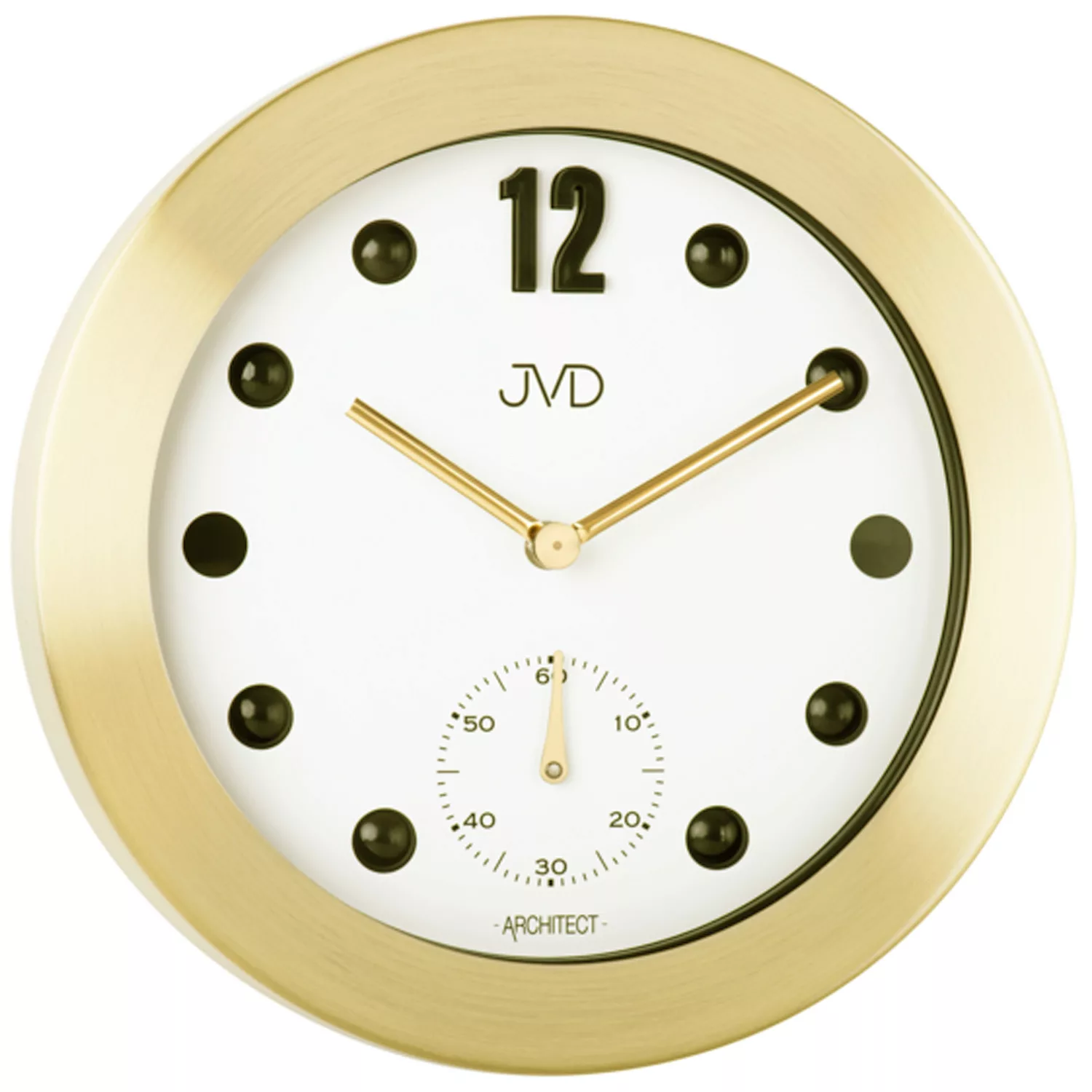 Jvd Hc07.2 Wanduhr Quarz Analog Golden Mit Kleiner Sekunde günstig online kaufen