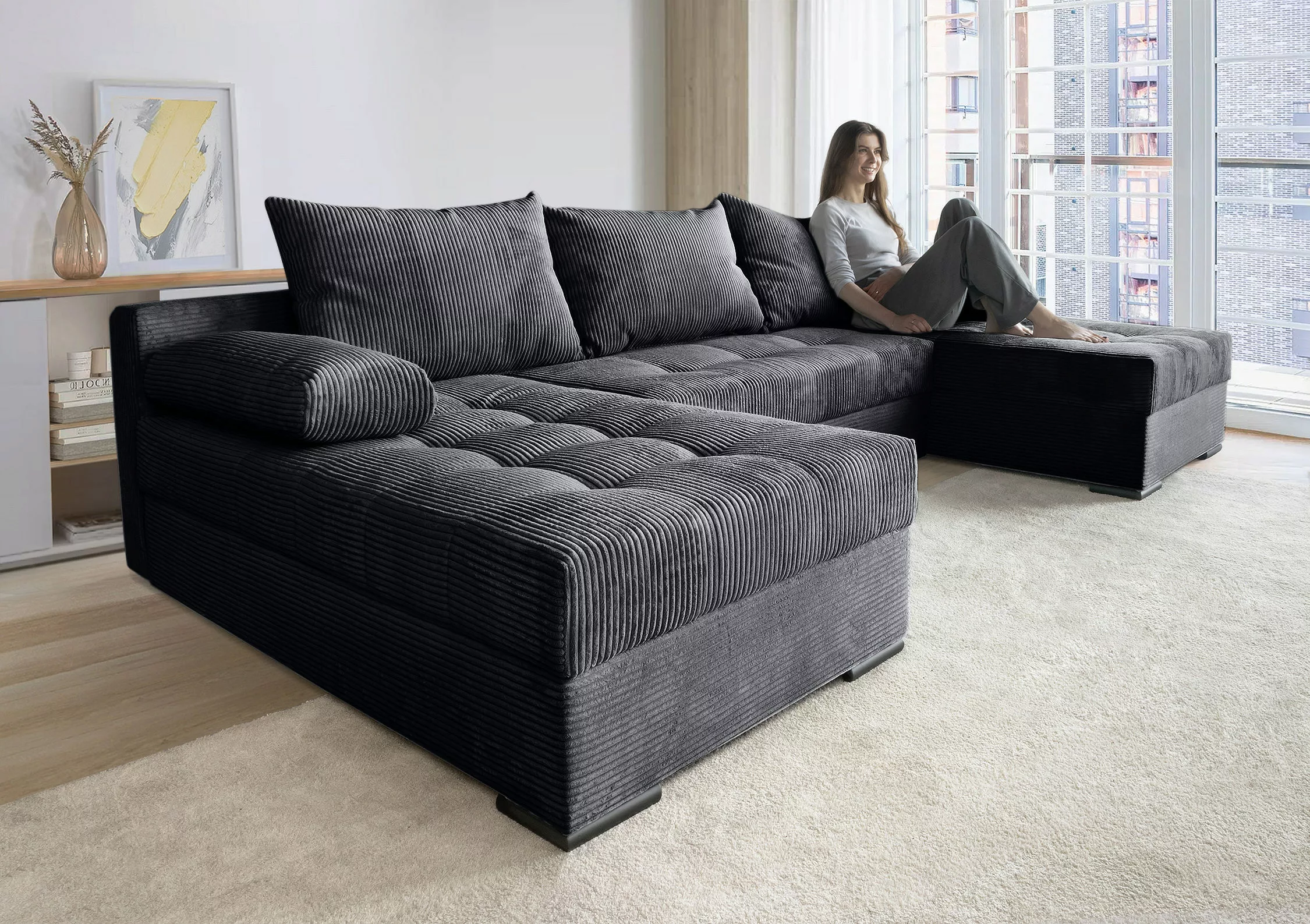 COLLECTION AB Wohnlandschaft "Josy, U-Form, Schlafsofa mit Bettkasten", (Co günstig online kaufen