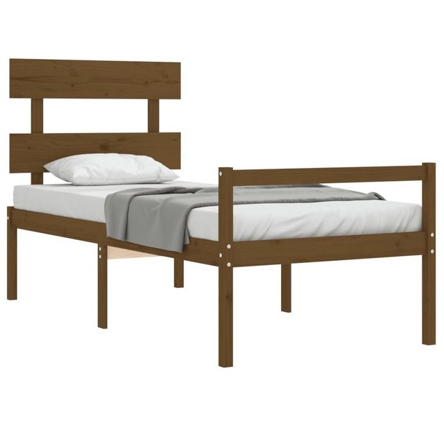 vidaXL Bett Seniorenbett mit Kopfteil 100x200 cm Honigbraun Massivholz günstig online kaufen