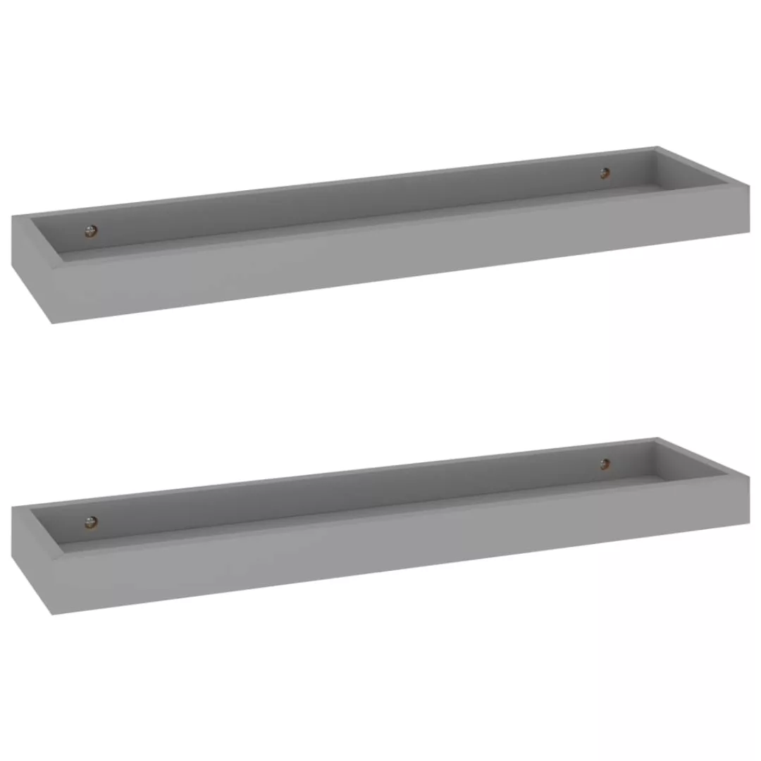 2 Stk. Wandregale Loggia 60x15x4 Cm Mdf Grau günstig online kaufen