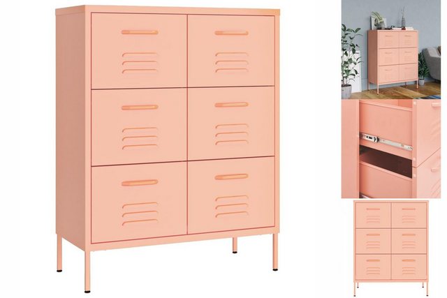 vidaXL Aktenschrank Schubladenschrank Rosa 80x35x101,5 cm Stahl günstig online kaufen