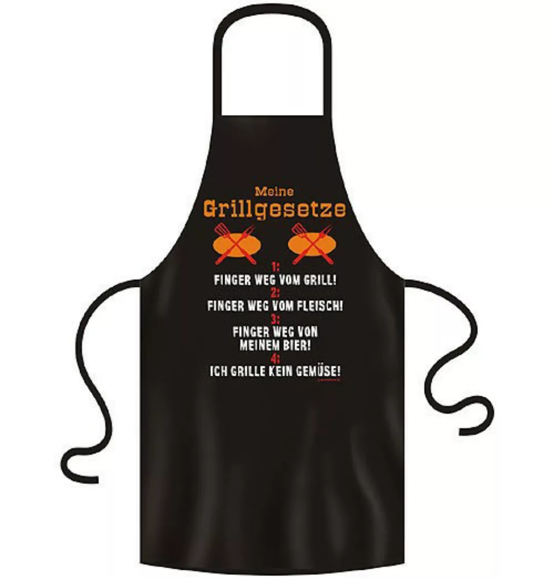 Grillschürze "Grillgesetze" 100% Baumwolle schwarz günstig online kaufen