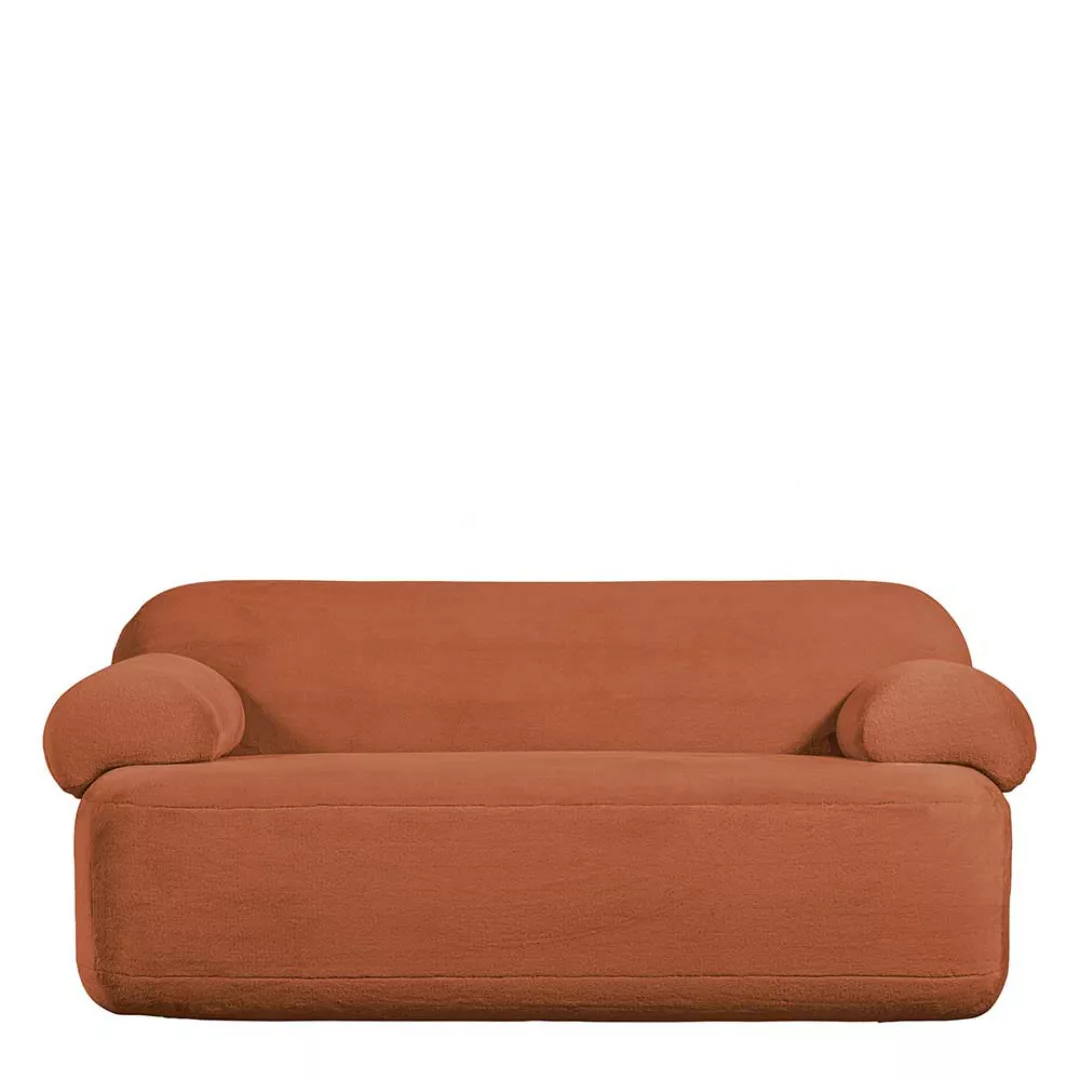 Rostfarbenes Design Sofa aus Webplüsch 183 cm breit günstig online kaufen