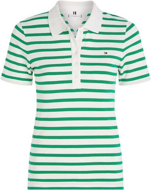 Tommy Hilfiger Poloshirt 1985 SLIM PIQUE STRIPE POLO SS mit dezenter Tommy günstig online kaufen